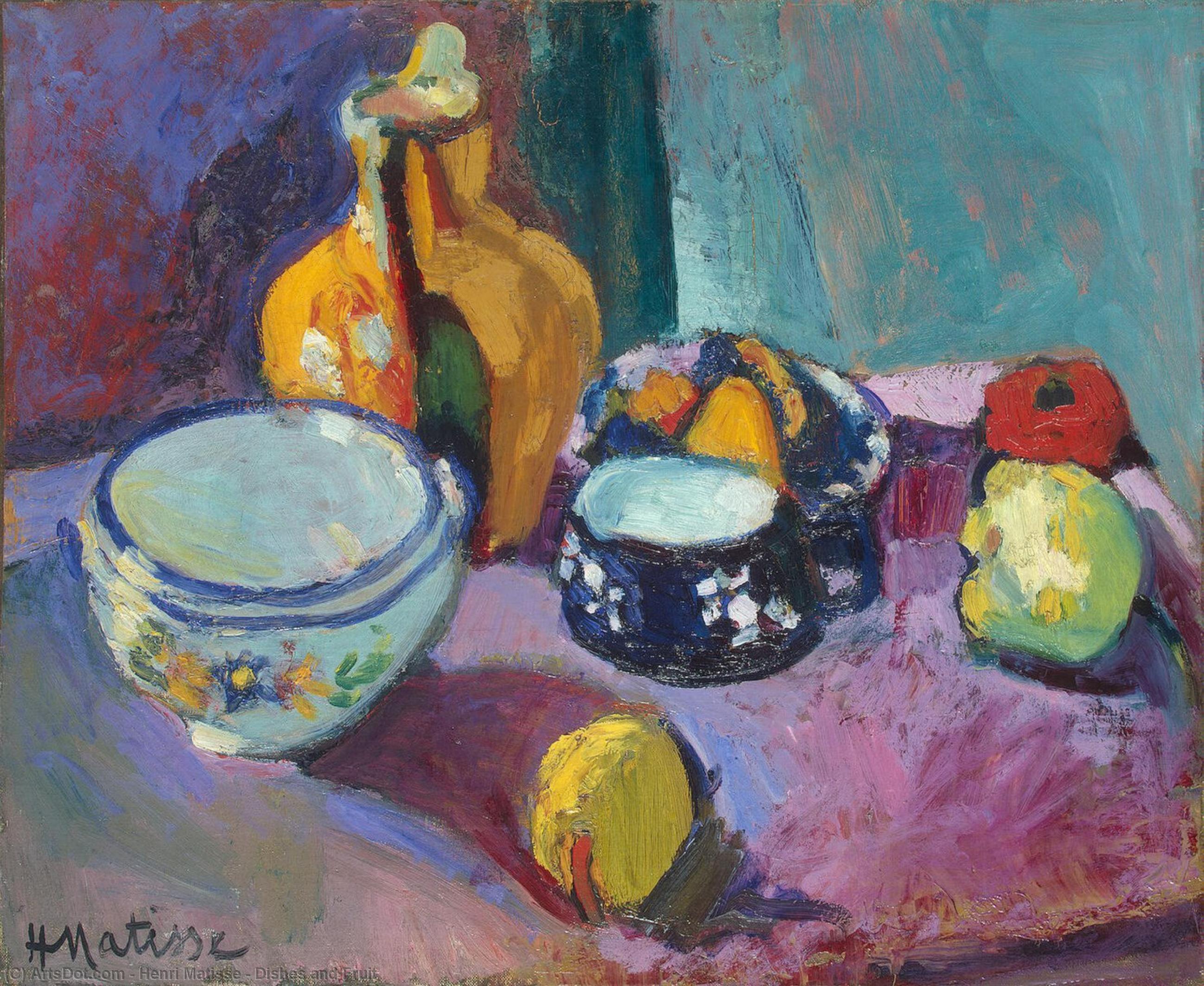 Order Art Reproductions Dishes and Fruit, 1906 by Henri Matisse (Inspired By) (1869-1954, France) | ArtsDot.com