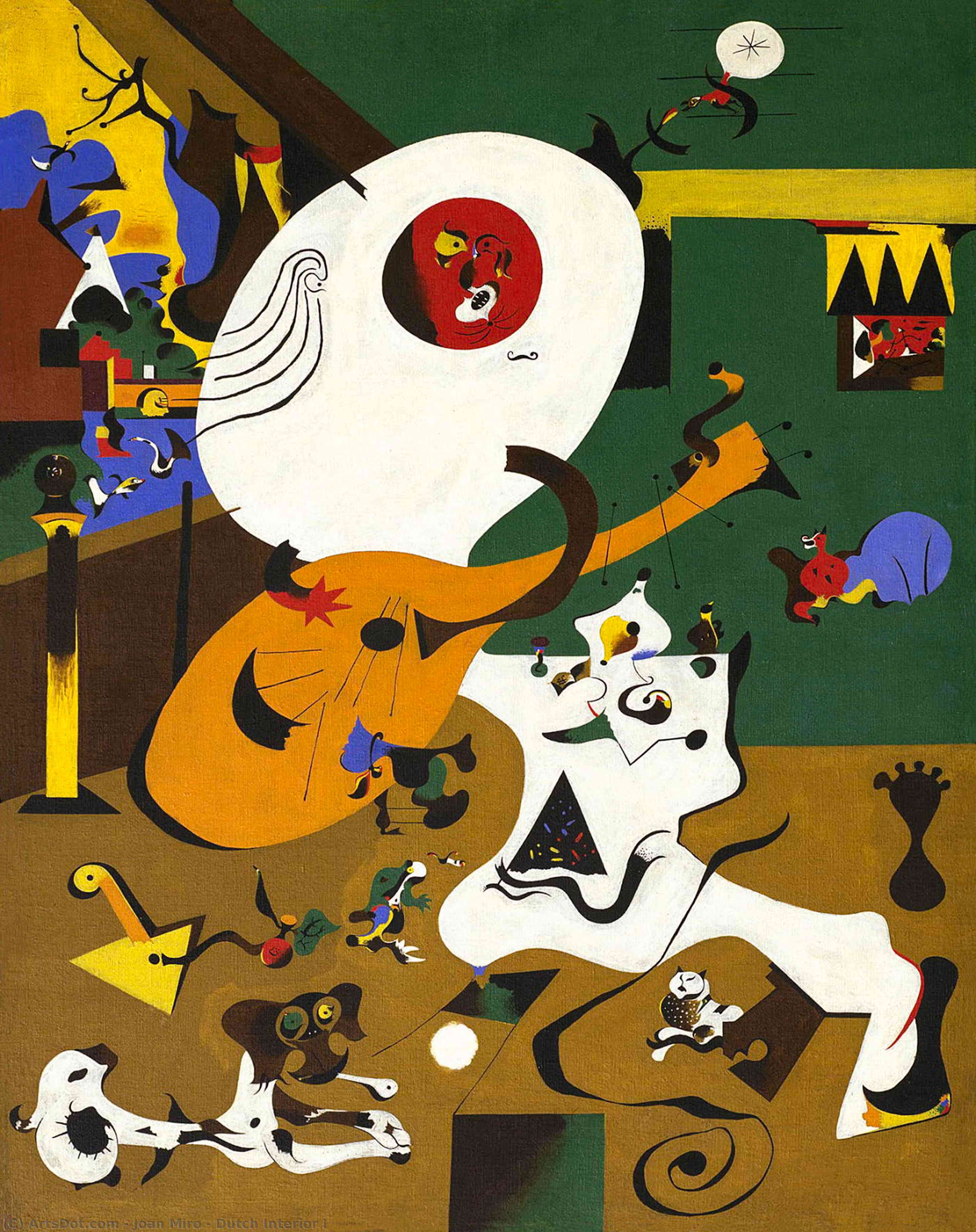 Compra Riproduzioni D'arte Del Museo Interno olandese Io..., 1928 di Joan Miró (Ispirato da) (1893-1983, Spain) | ArtsDot.com