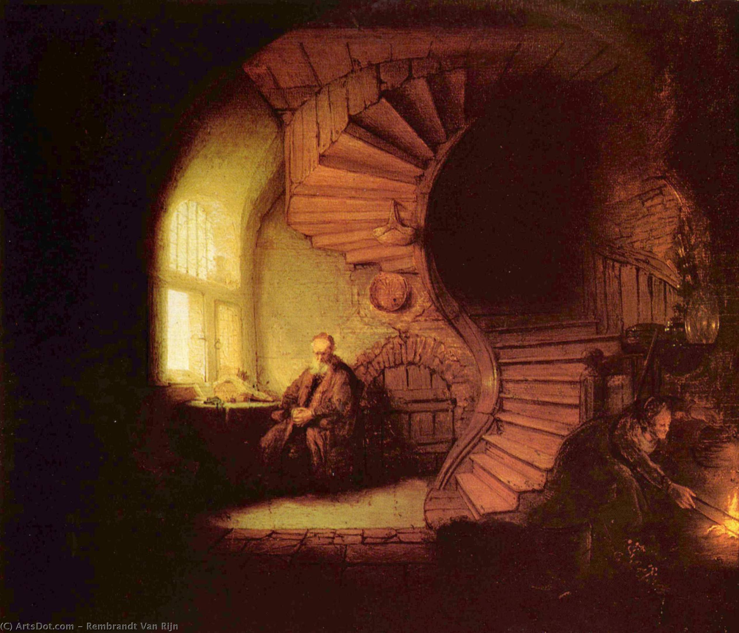 Ordinare Riproduzioni D'arte Filosofo nella meditazione, 1632 di Rembrandt Van Rijn (1606-1669, Netherlands) | ArtsDot.com