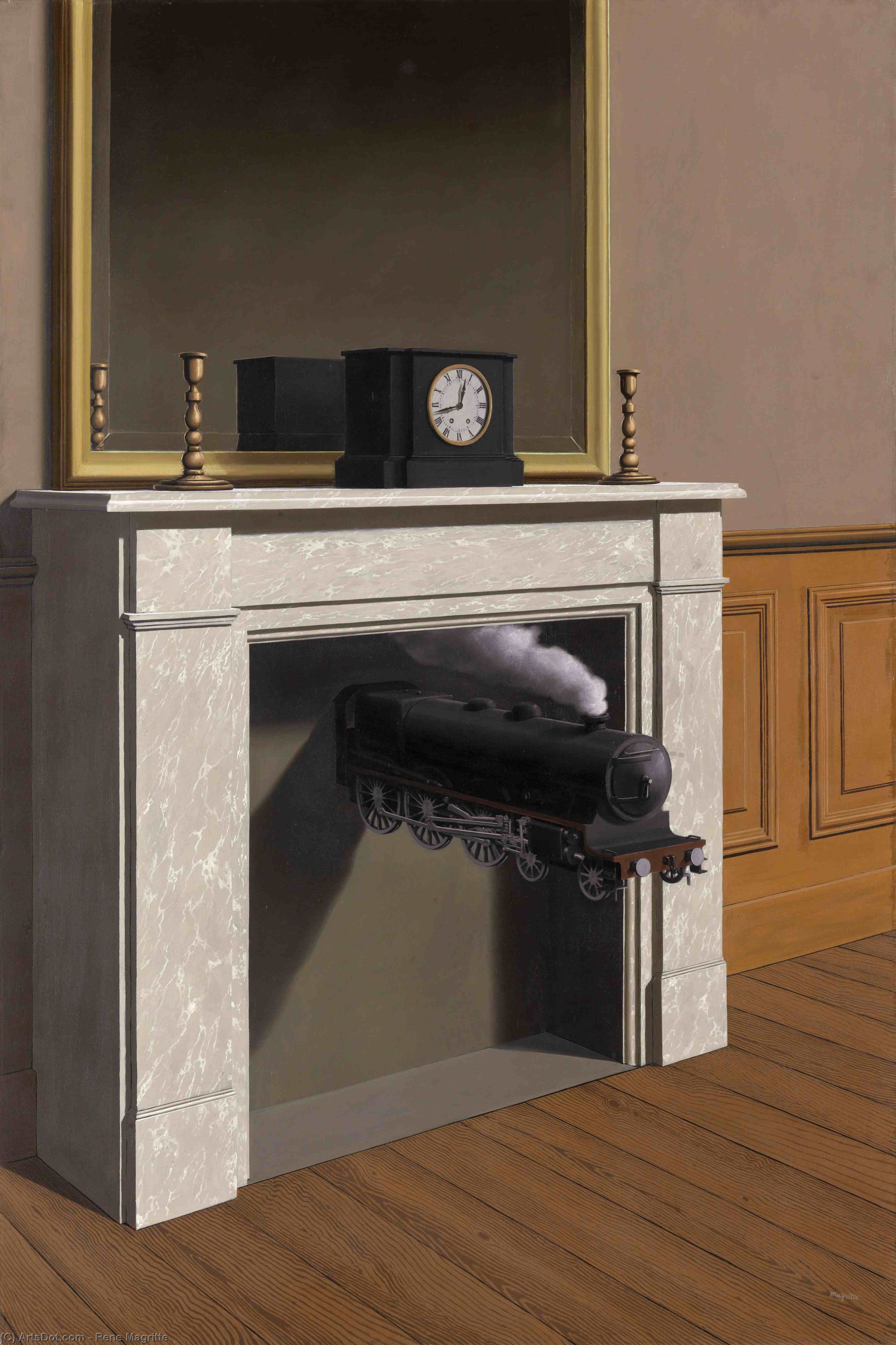 Order Paintings Reproductions Time transfixed, 1938 by Rene Magritte (Inspired By) (1898-1967, Belgium) | ArtsDot.com