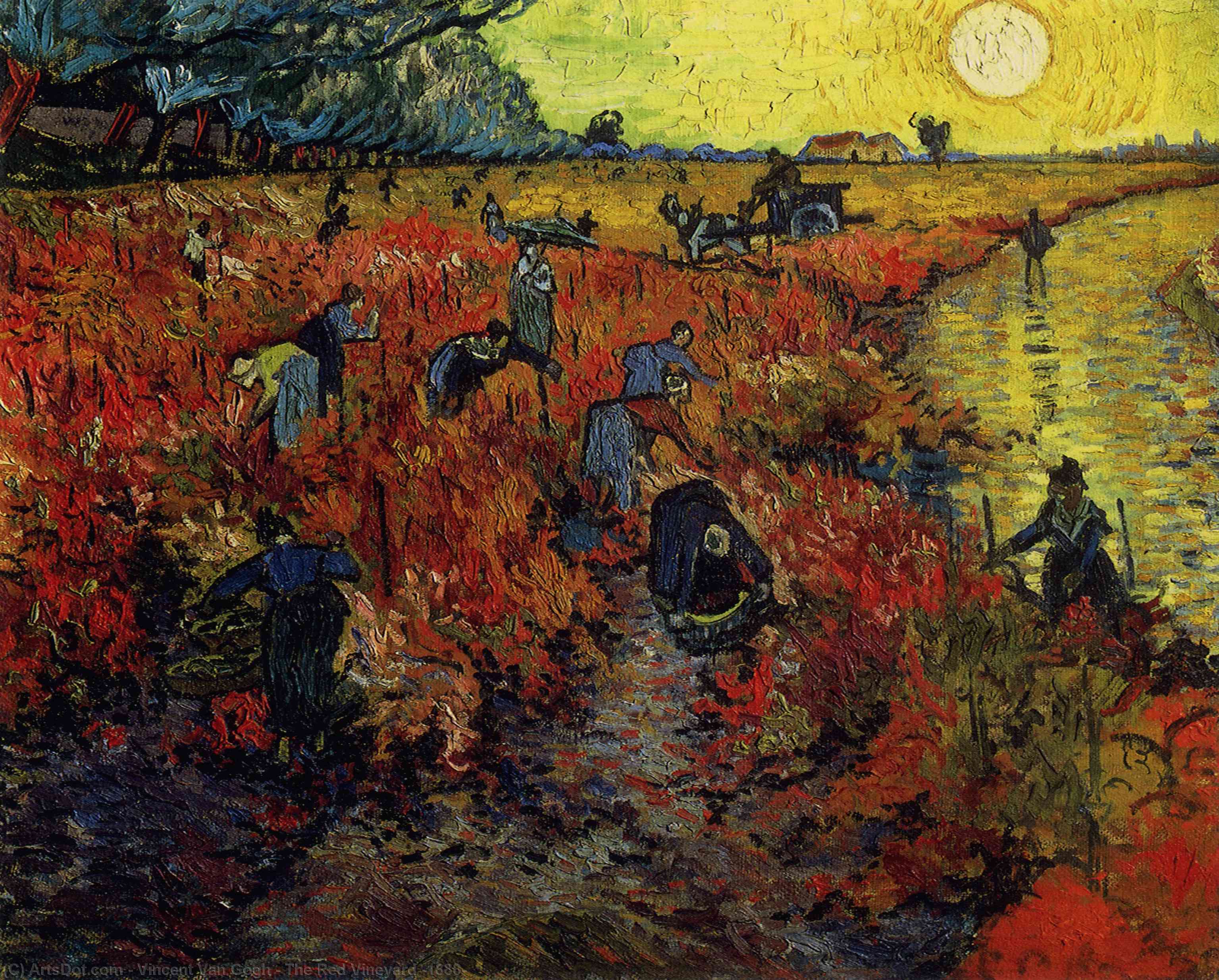 Order Art Reproductions The Red Vineyard [1888], 1888 by Vincent Van Gogh (1853-1890, Netherlands) | ArtsDot.com