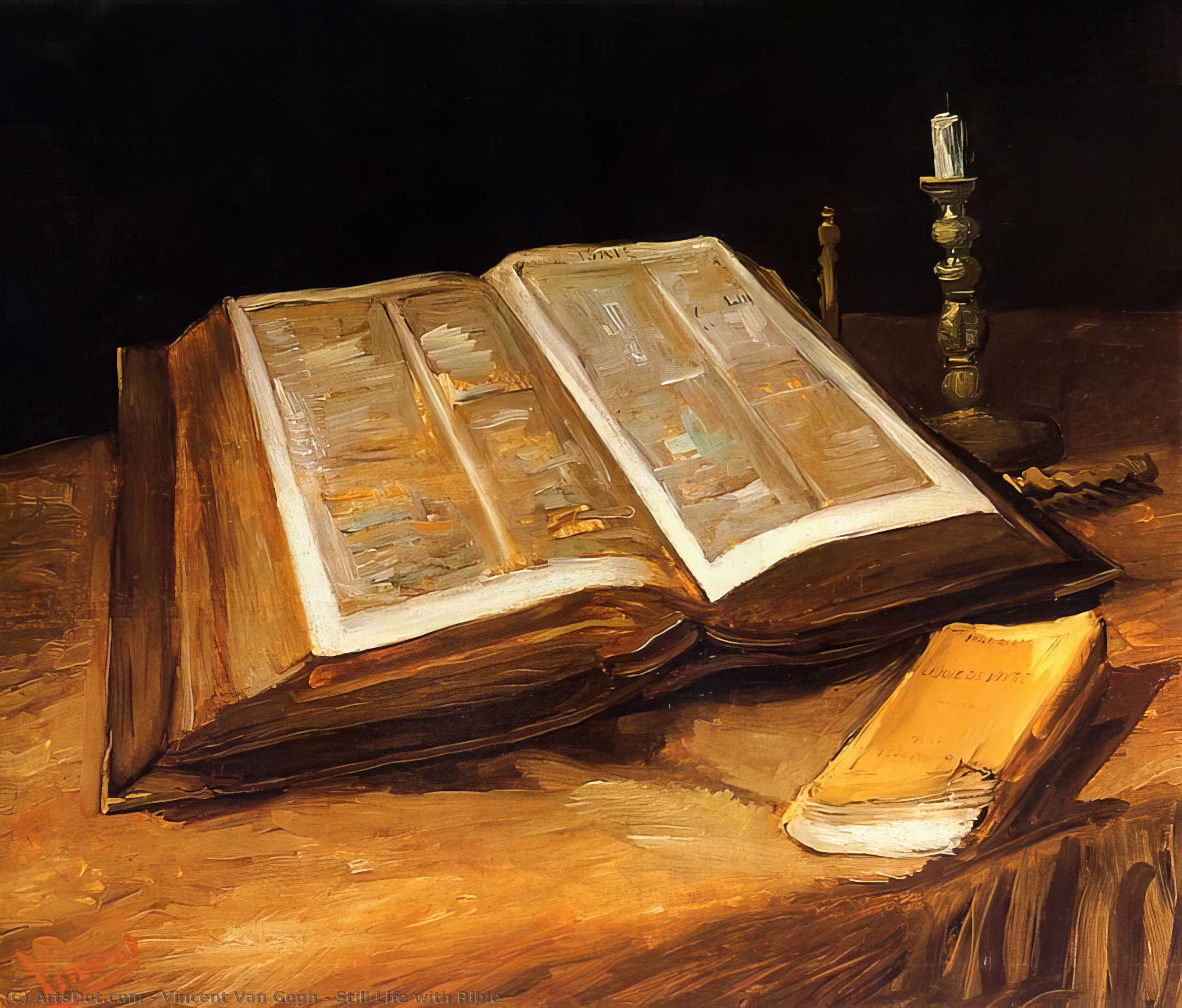Order Art Reproductions Still Life with Bible, 1885 by Vincent Van Gogh (1853-1890, Netherlands) | ArtsDot.com