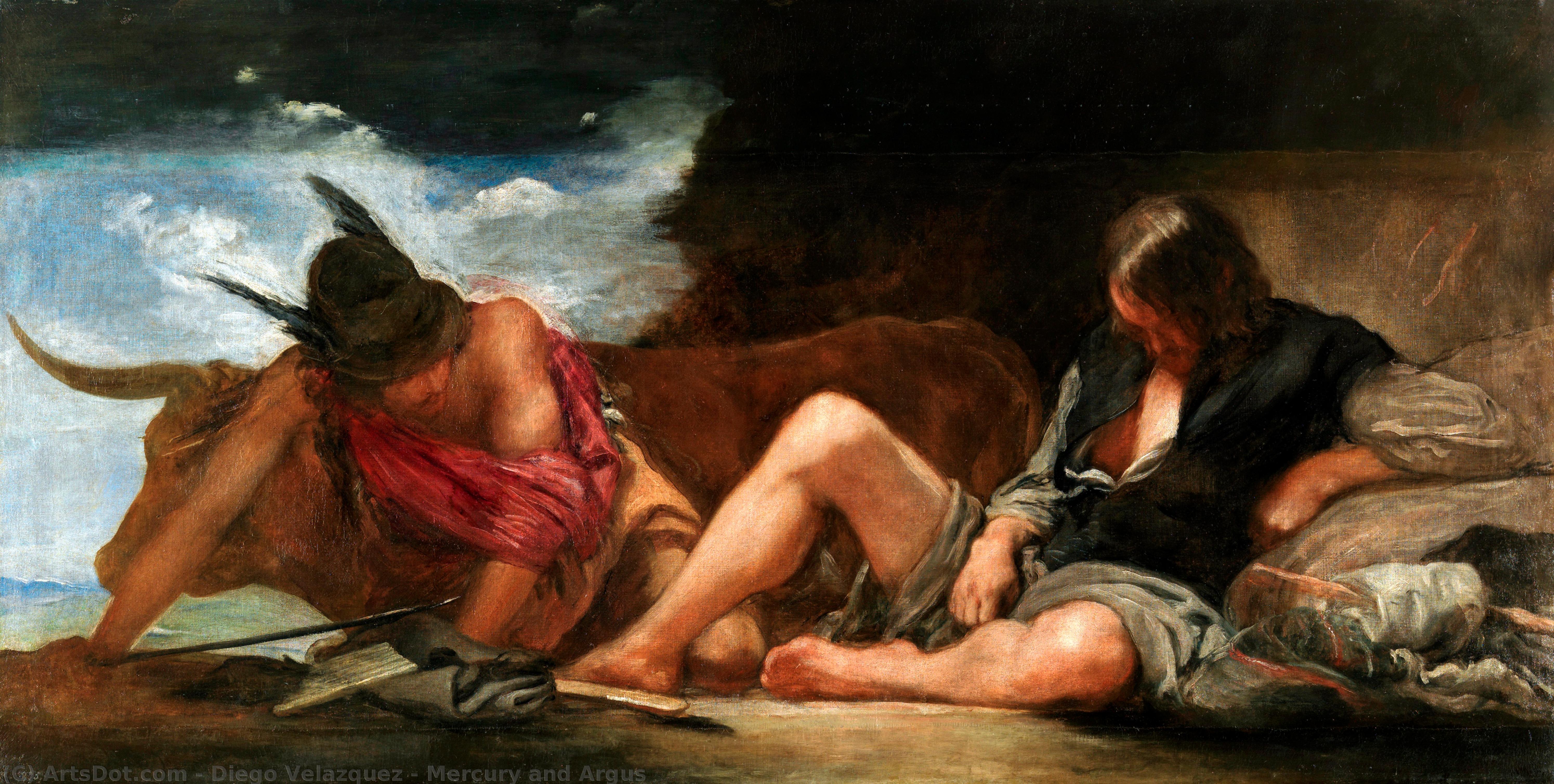 順序 手描き油絵 マーキュリーとアーガス, 1659 バイ Diego Velazquez (1599-1660, Spain) | ArtsDot.com