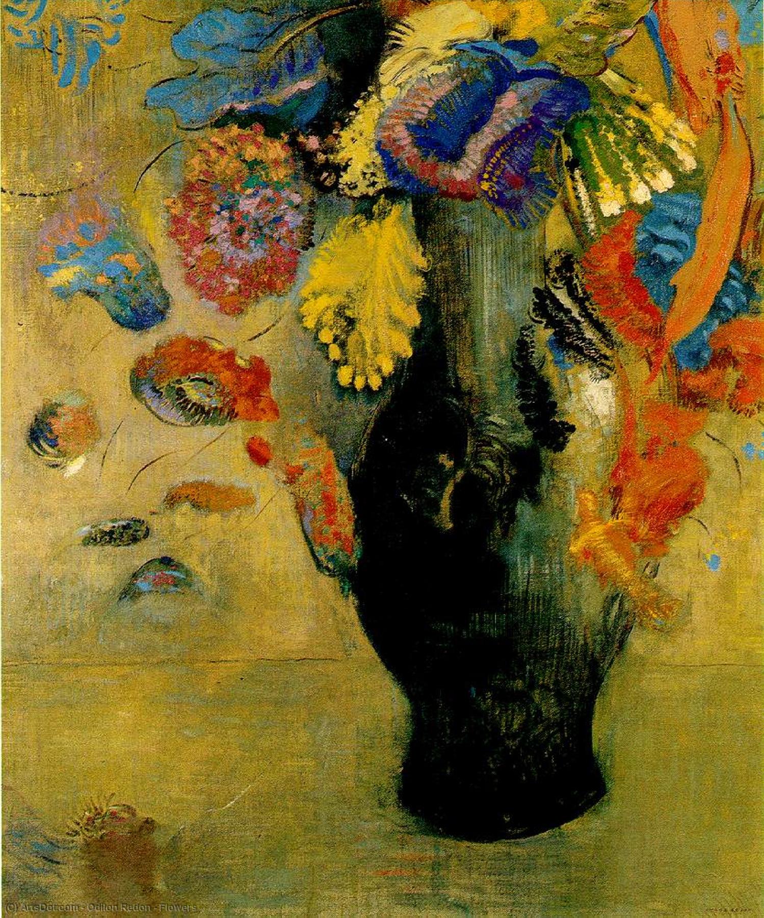 Order Art Reproductions Flowers, 1905 by Odilon Redon (1840-1916, France) | ArtsDot.com