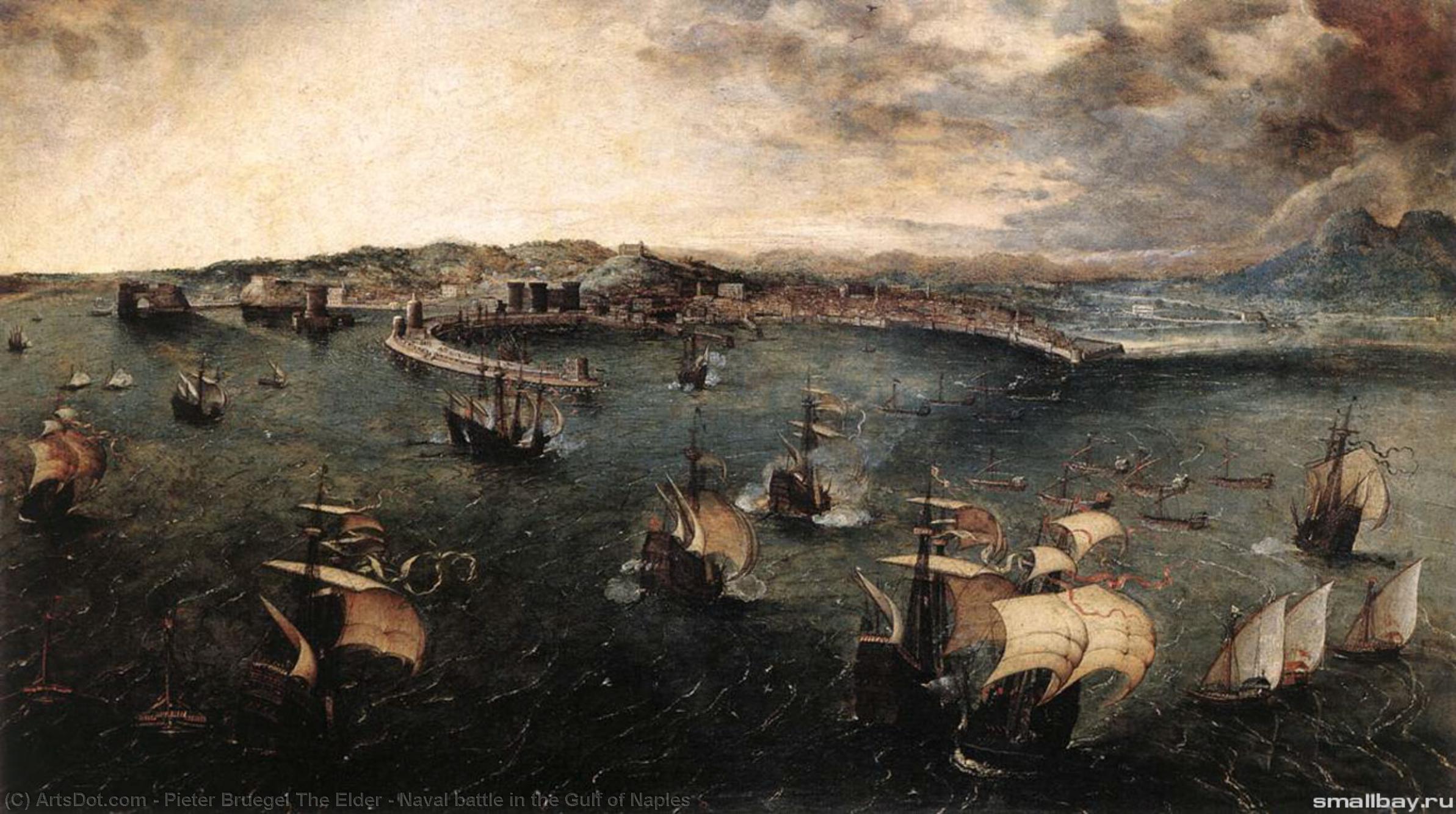 Buy Museum Art Reproductions Naval battle in the Gulf of Naples, 1562 by Pieter Bruegel The Elder (1525-1569, Belgium) | ArtsDot.com