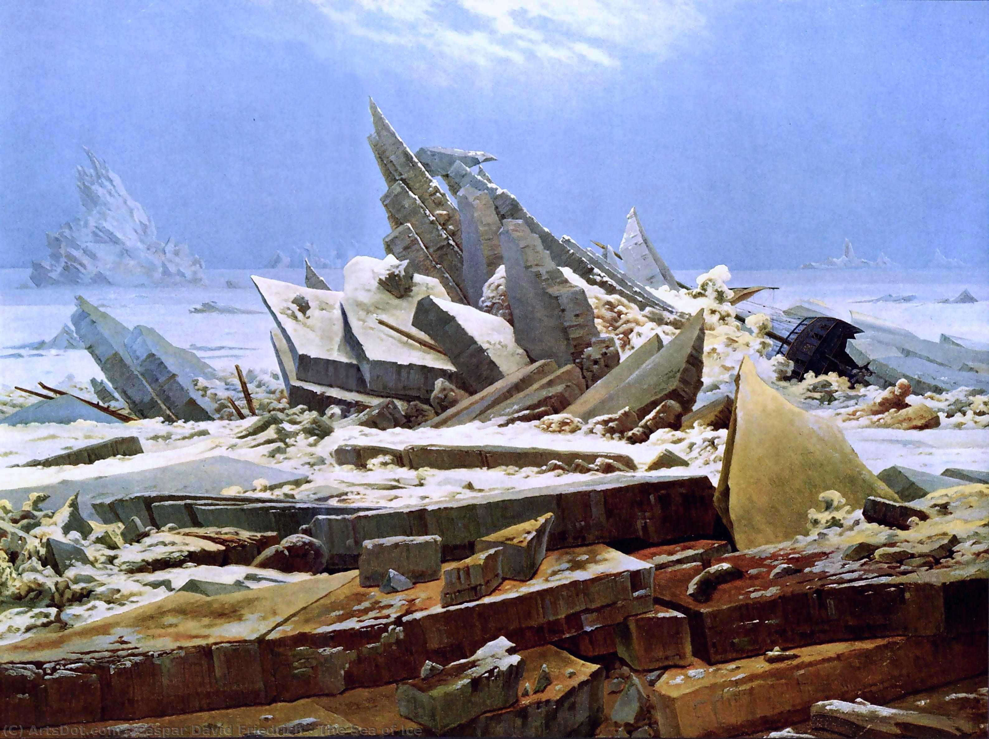 Ordinare Riproduzioni D'arte Il mare del ghiaccio, 1824 di Caspar David Friedrich (1774-1840, Germany) | ArtsDot.com