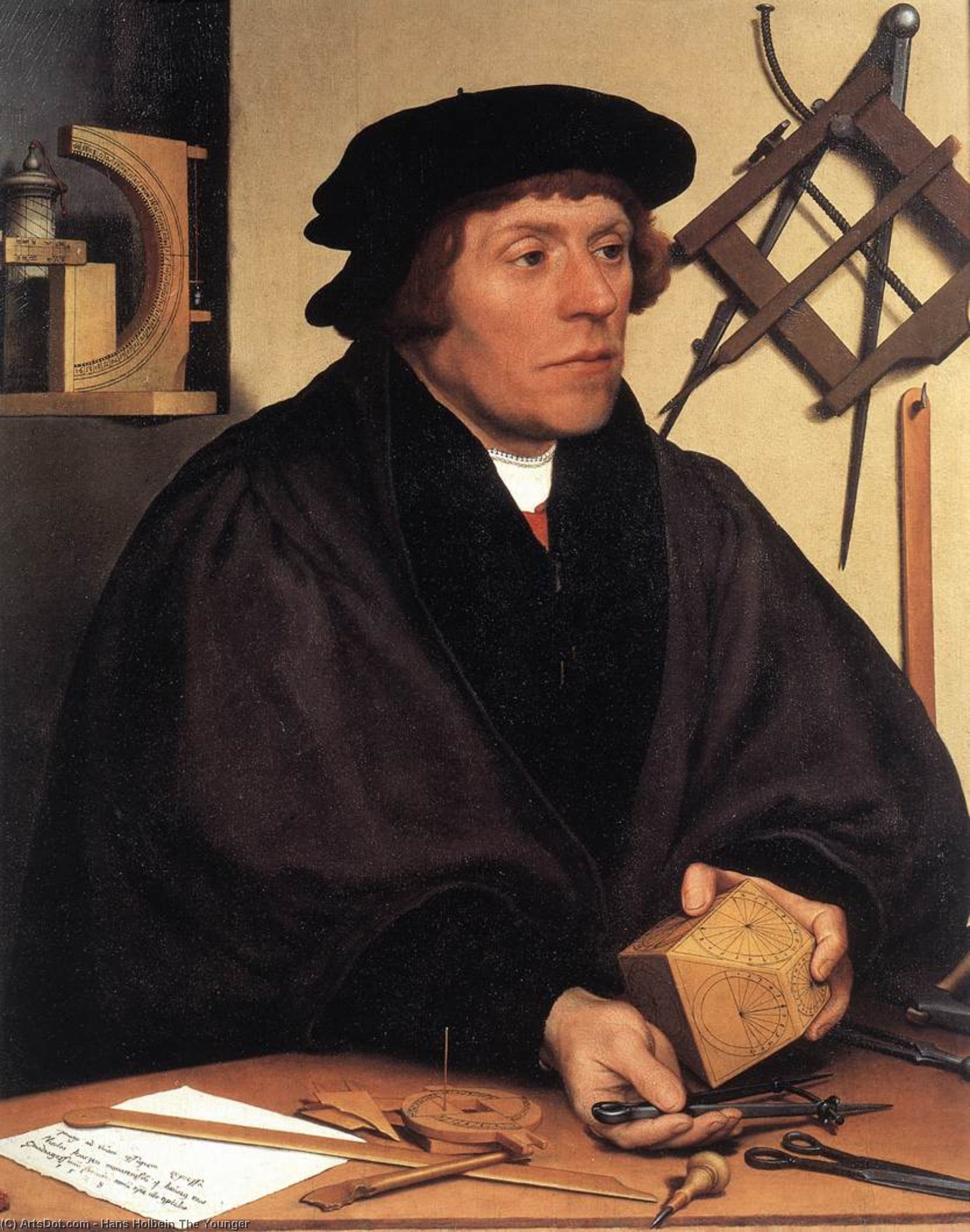 Order Art Reproductions Portrait of Nikolaus Kratzer, 1528 by Hans Holbein The Younger (1497-1543, Italy) | ArtsDot.com