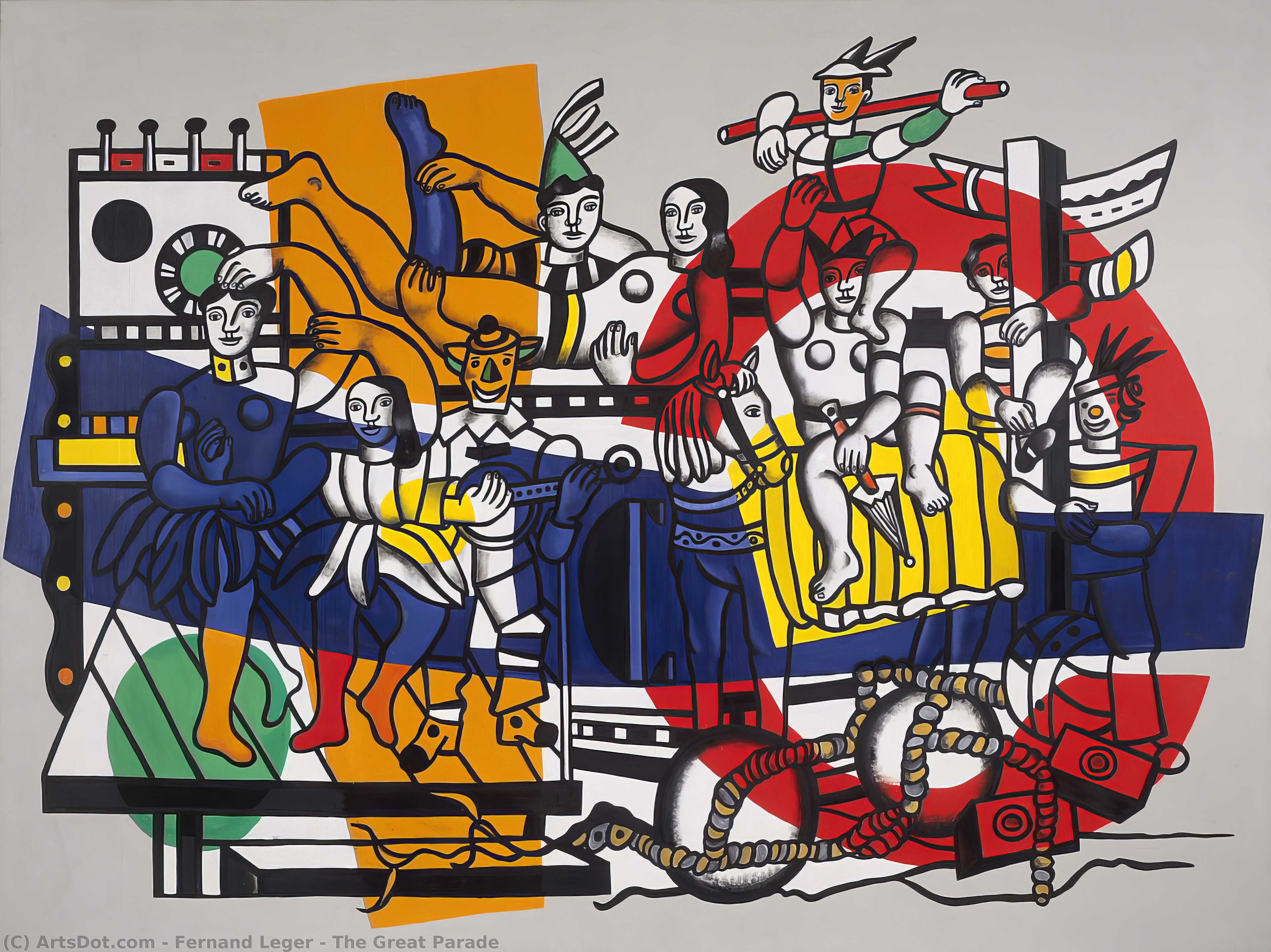 Pedir Grabados De Calidad Del Museo El Gran Desfile, 1954 de Fernand Leger (Inspirado por) (1881-1955, France) | ArtsDot.com
