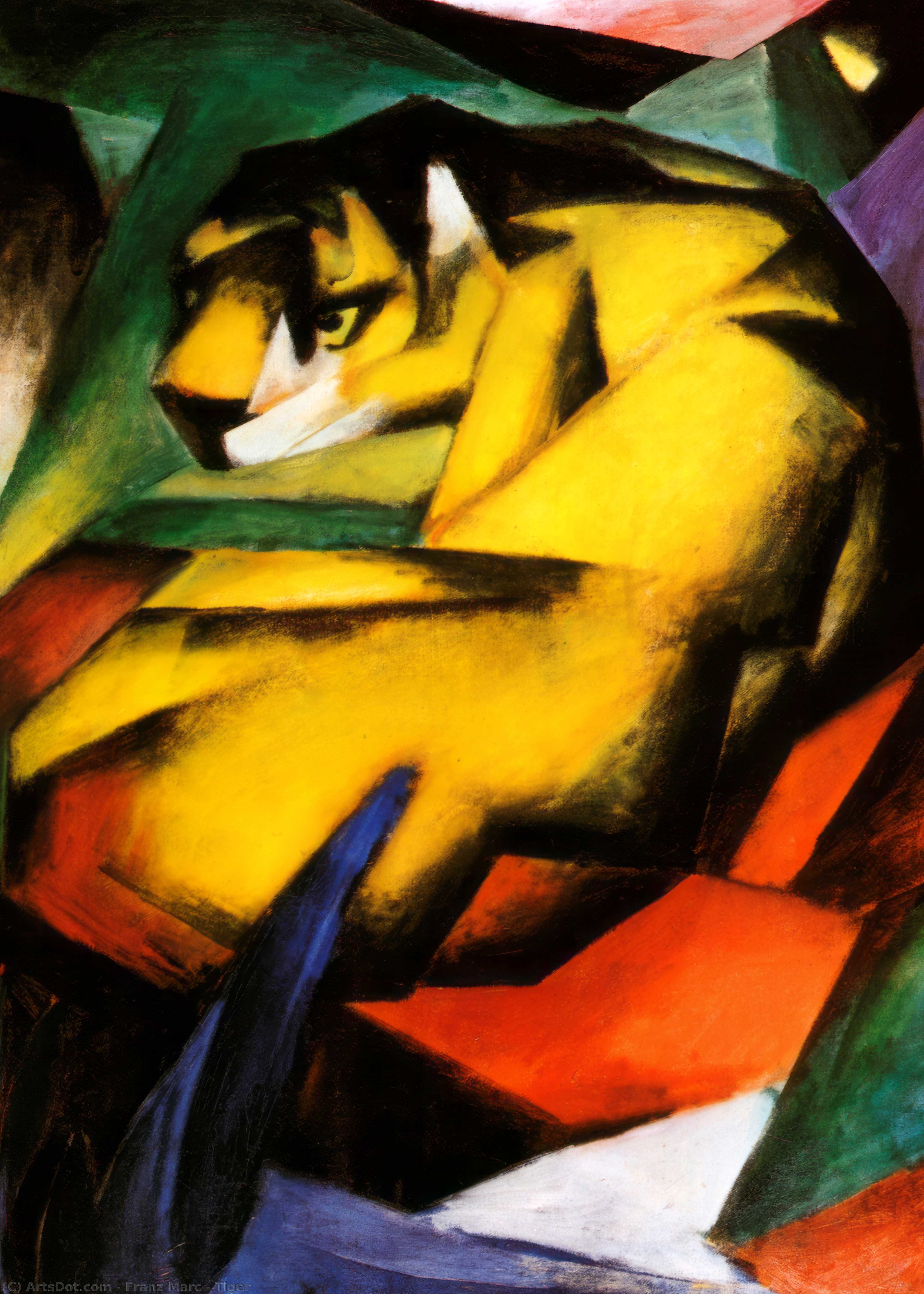 Order Paintings Reproductions Tiger, 1912 by Franz Marc (1880-1916, Germany) | ArtsDot.com