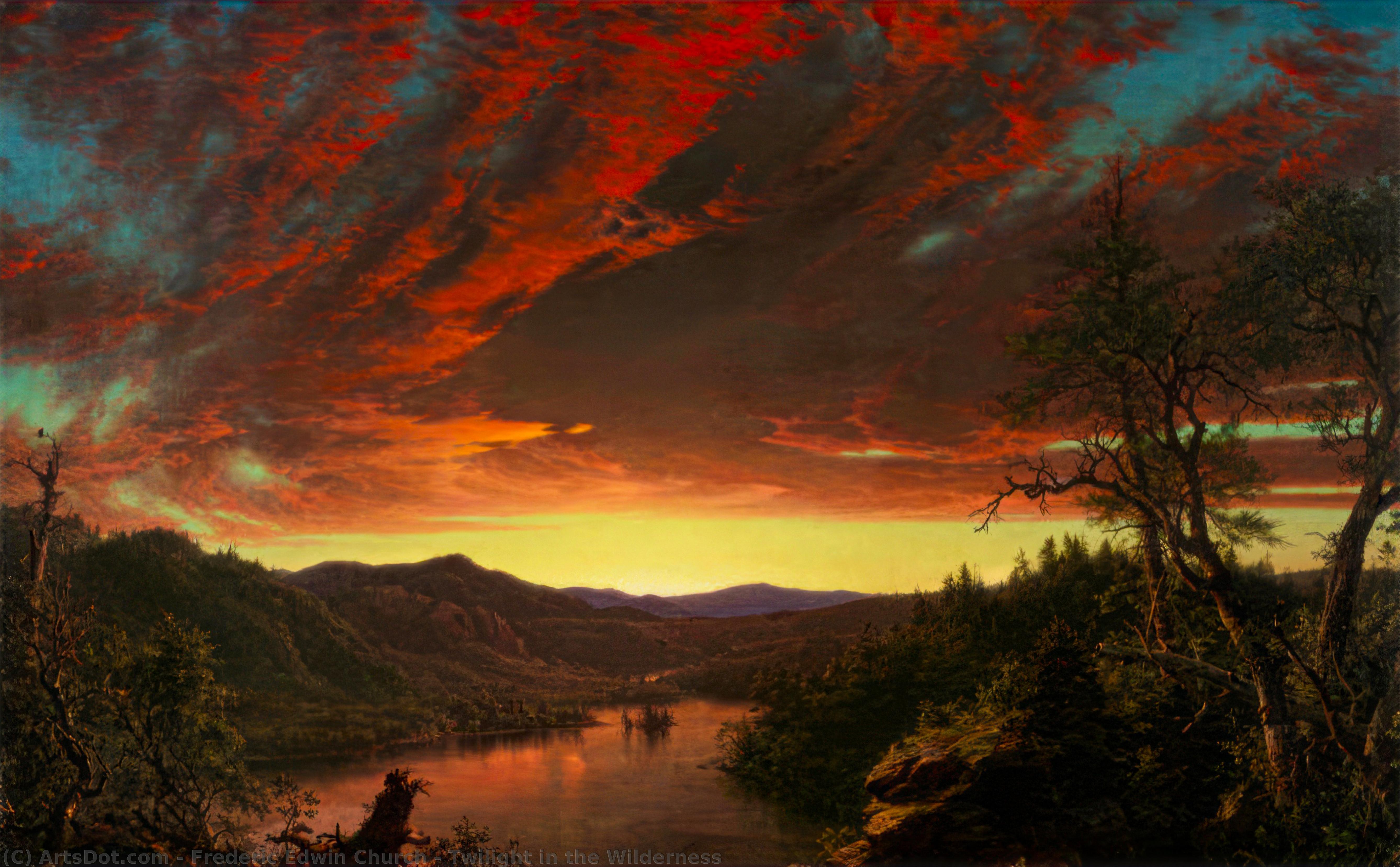 順序 油絵 ワイルドネスのTwilight, 1860 バイ Frederic Edwin Church (1826-1900, United States) | ArtsDot.com
