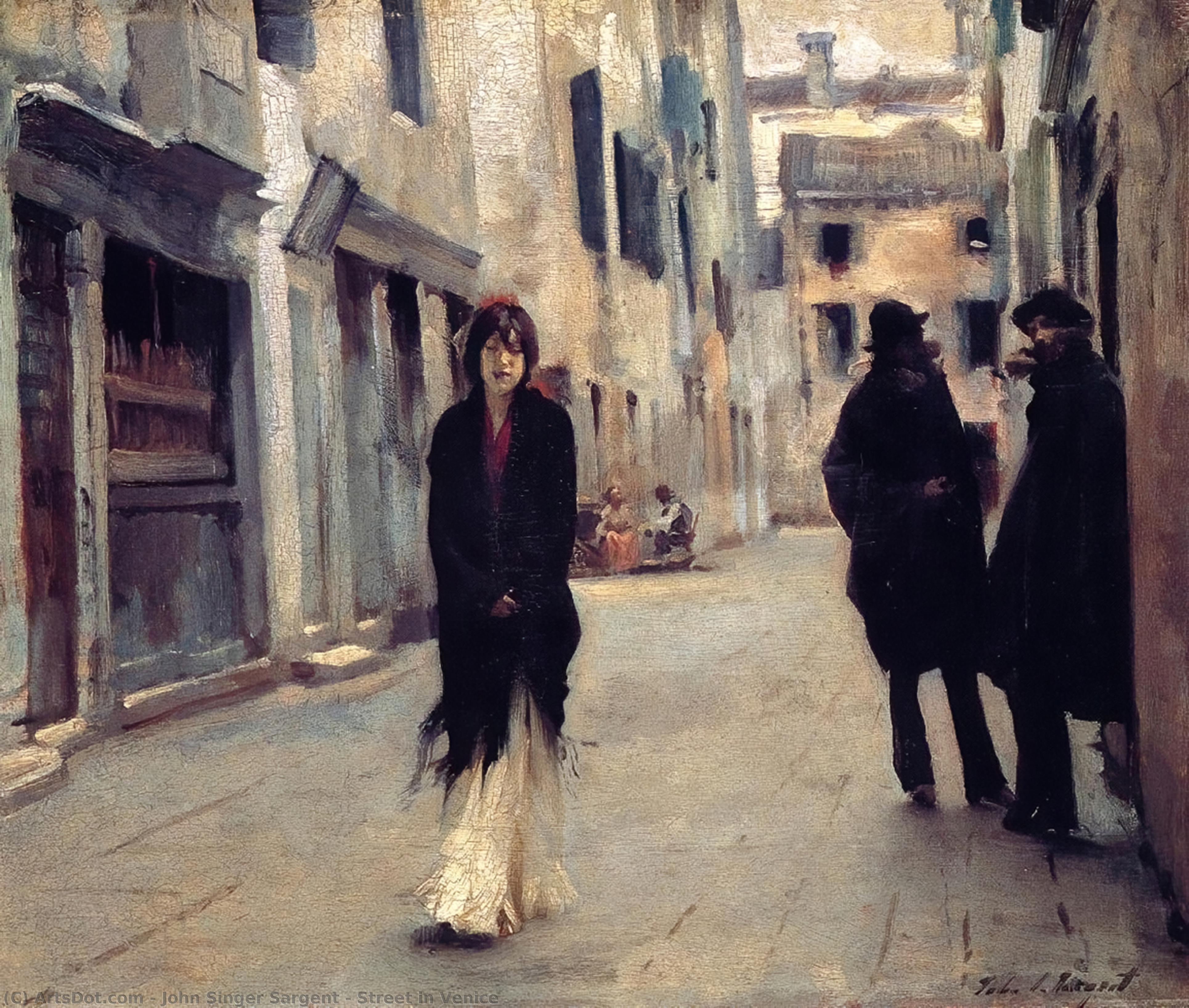 顺序 油畫 威尼斯的街道, 1882 通过 John Singer Sargent (1856-1925, Italy) | ArtsDot.com