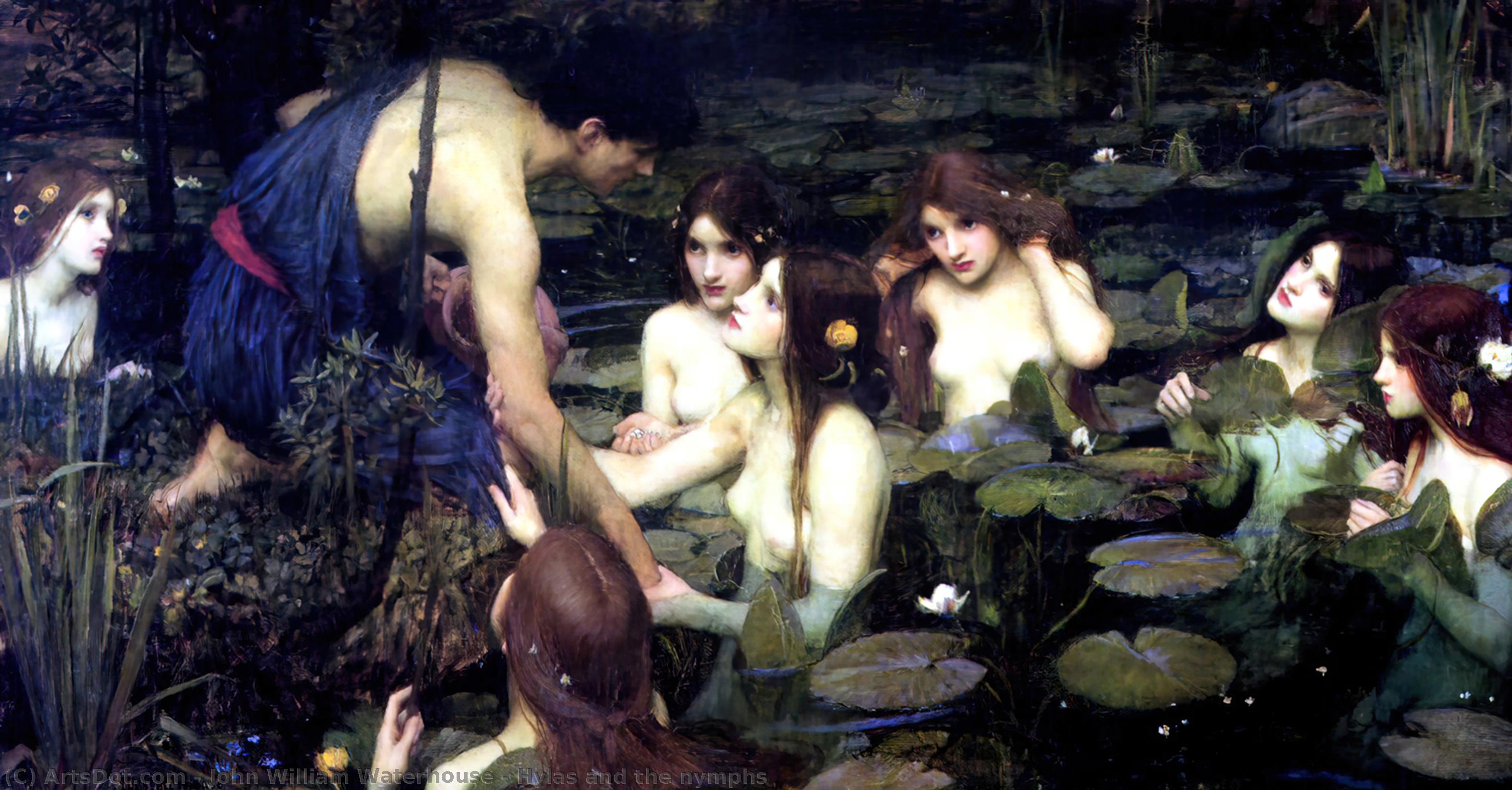 Order Art Reproductions Hylas and the Nymphs, 1896 by John William Waterhouse (1849-1917, Italy) | ArtsDot.com