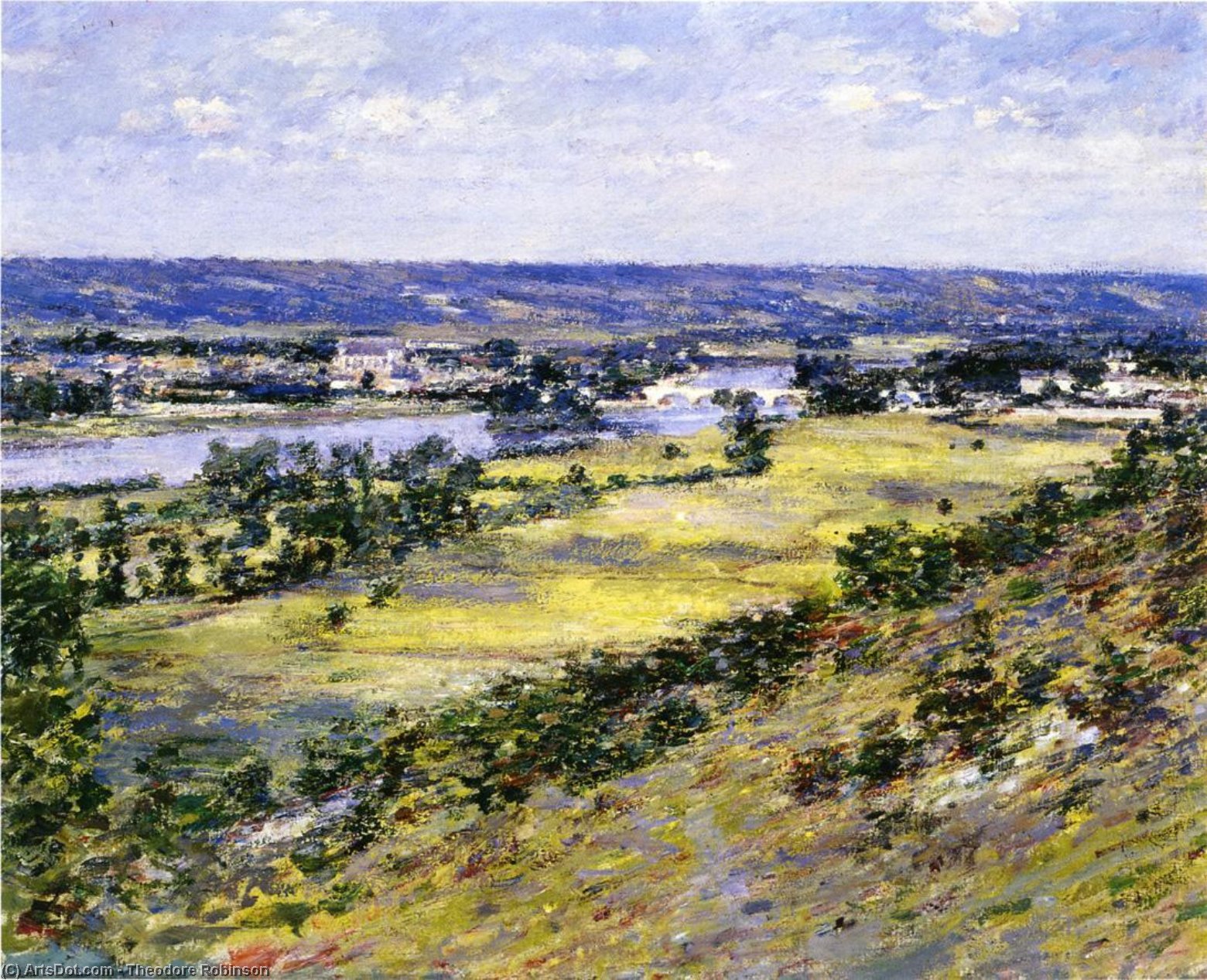 顺序 畫複製 塞纳河谷从格特尼高地, 1892 通过 Theodore Robinson (1852-1896, United States) | ArtsDot.com