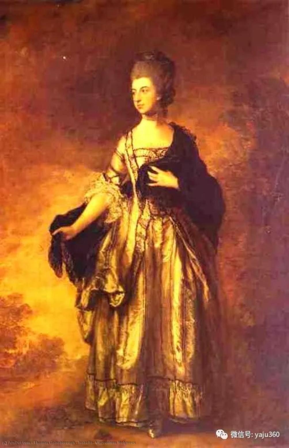 Order Art Reproductions Isabella, Viscountess Molyneux, 1769 by Thomas Gainsborough (1727-1788, United Kingdom) | ArtsDot.com