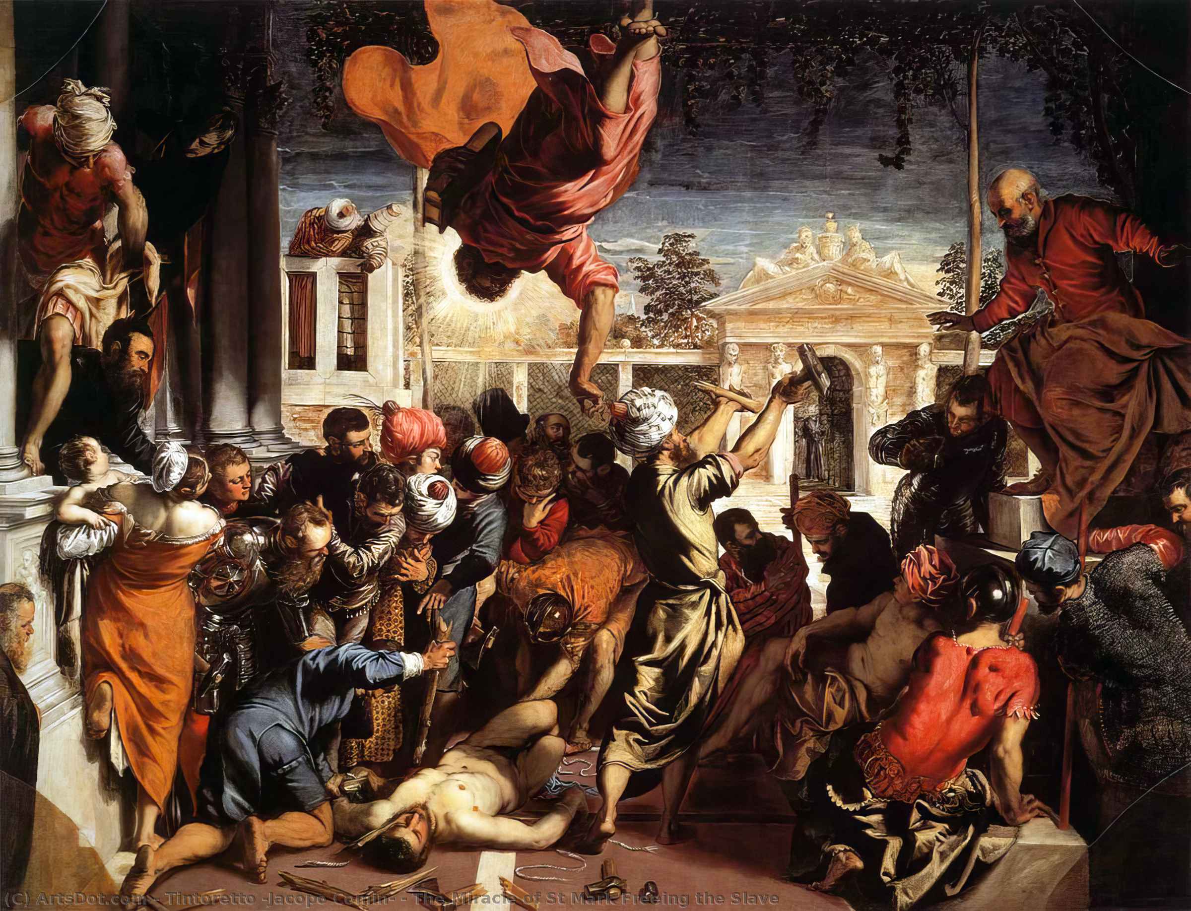 Ordinare Riproduzioni Di Belle Arti Il miracolo di San Marco che libera lo schiavo, 1548 di Tintoretto (Jacopo Comin) (1518-1594, Italy) | ArtsDot.com