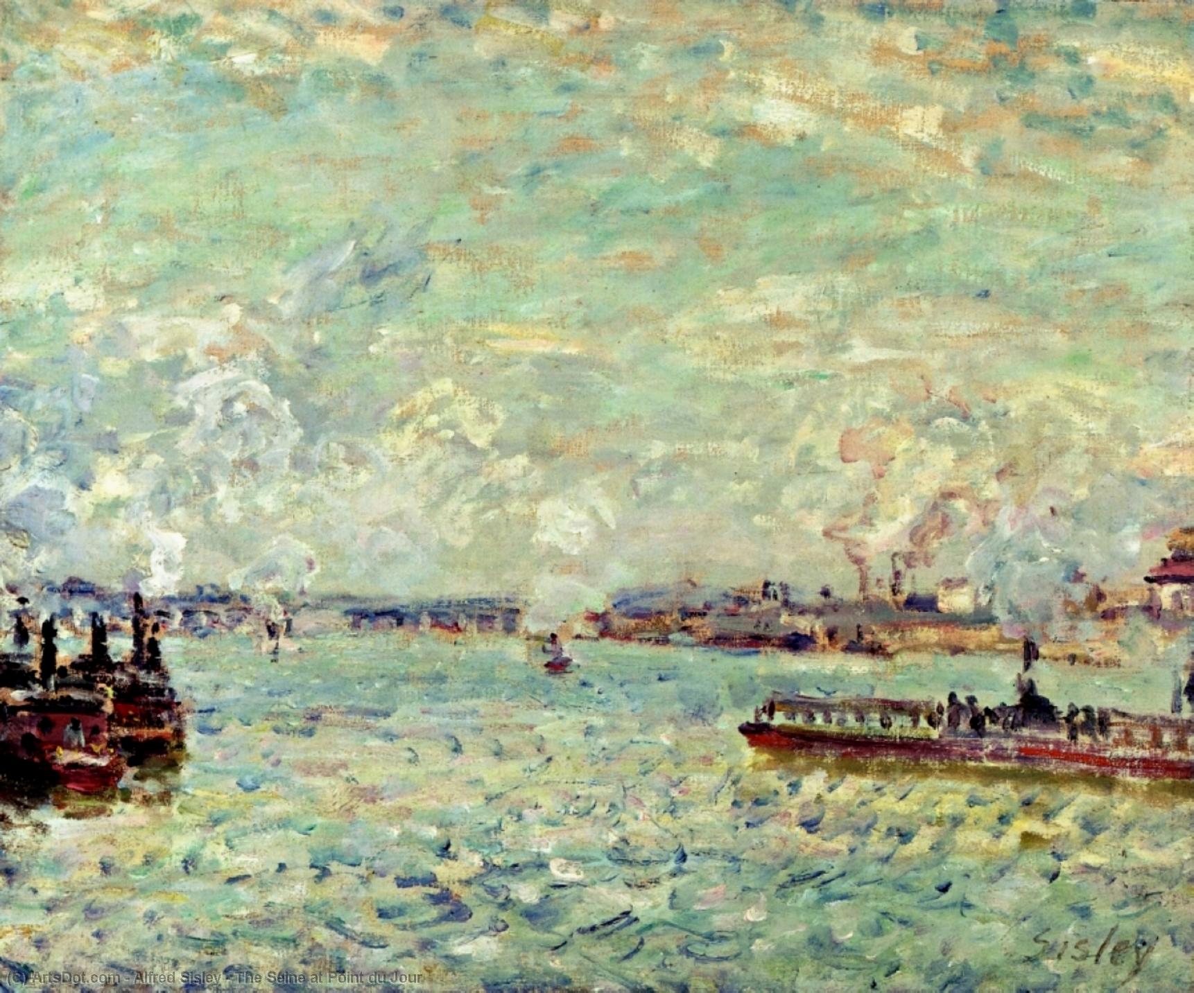 Order Oil Painting Replica The Seine at Point du Jour, 1878 by Alfred Sisley (1839-1899, France) | ArtsDot.com