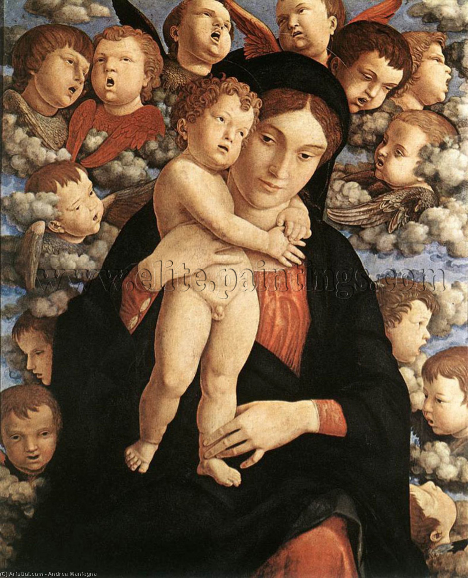 顺序 手工油畫 切鲁比姆的圣母, 1485 通过 Andrea Mantegna (1431-1506, Italy) | ArtsDot.com