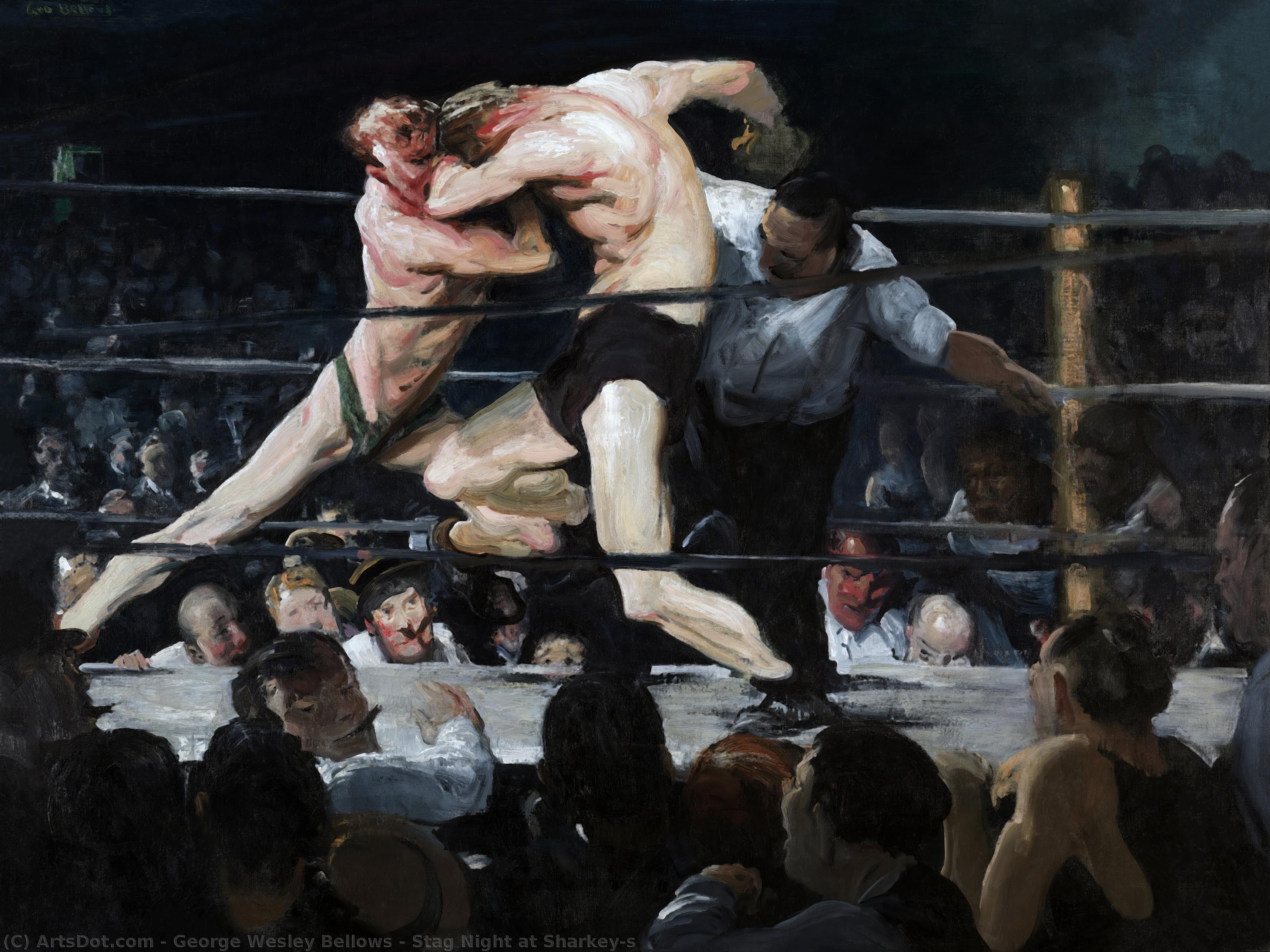 Order Art Reproductions Stag Night at Sharkey`s, 1909 by George Wesley Bellows (1882-1925, United States) | ArtsDot.com