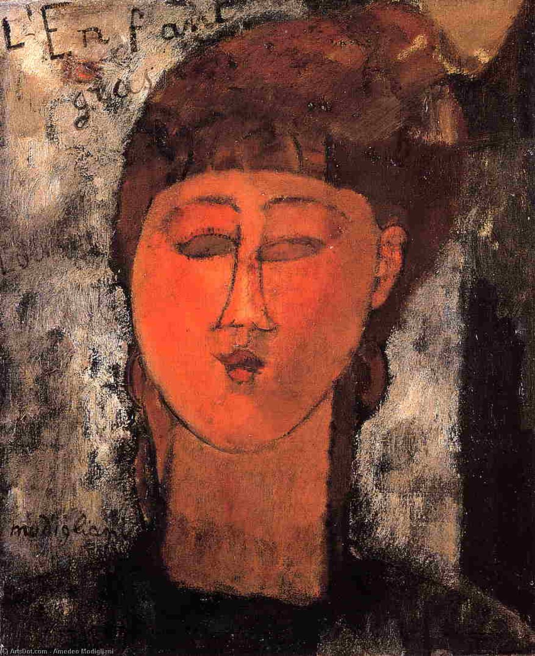 Order Paintings Reproductions Fat Child, 1915 by Amedeo Modigliani | ArtsDot.com