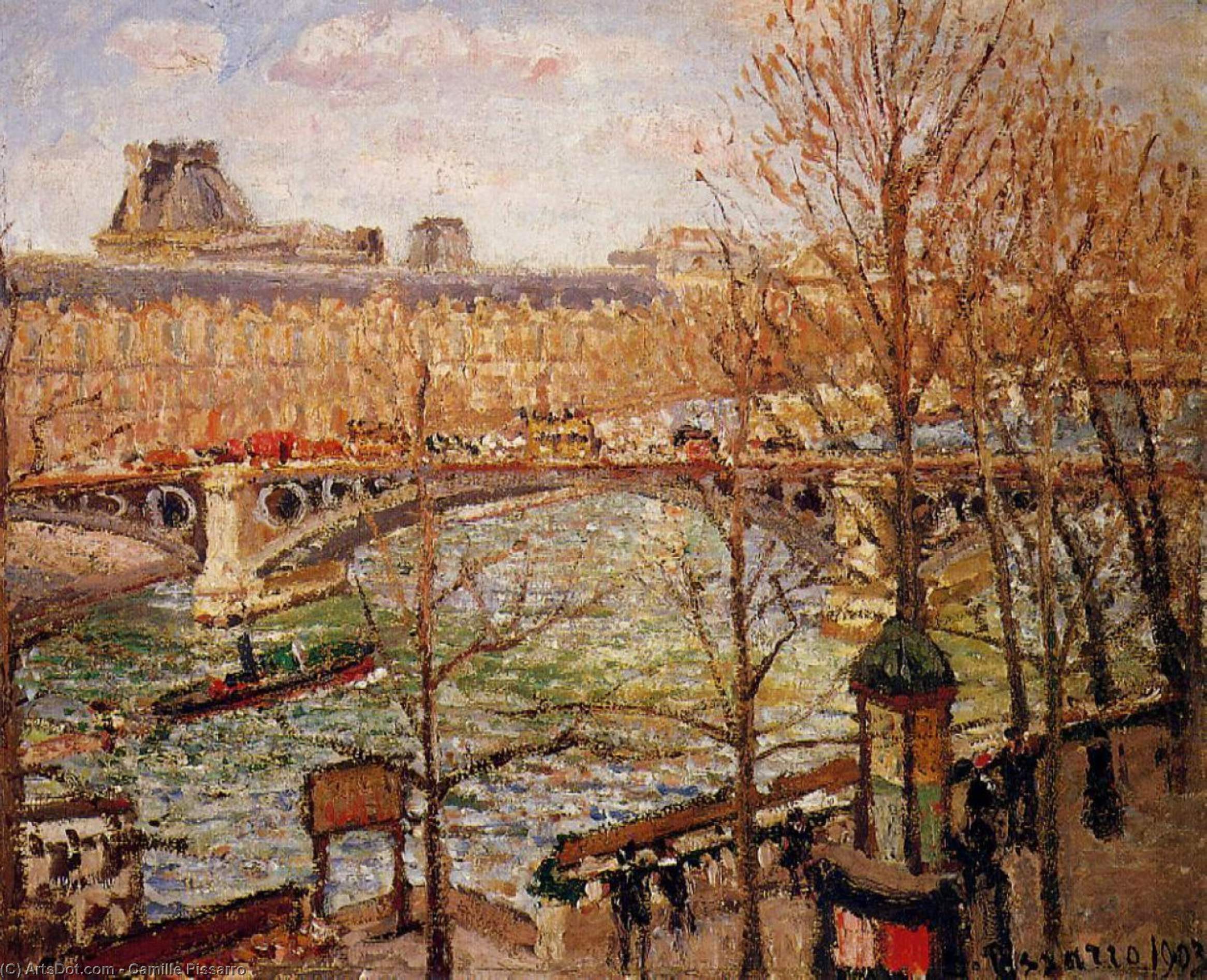 Buy Museum Art Reproductions The Pont du Carrousel, Afternoon, 1903 by Camille Pissarro (1830-1903, United States) | ArtsDot.com