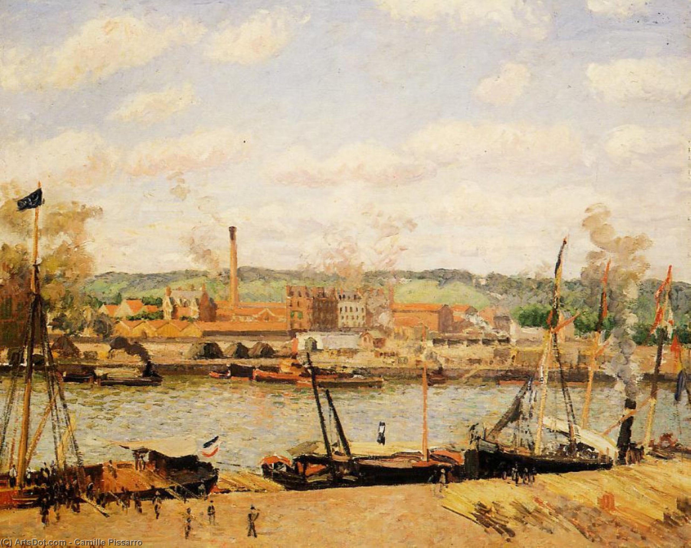 Buy Museum Art Reproductions View of the Cotton Mill at Oissel, near Rouen, 1898 by Camille Pissarro (1830-1903, United States) | ArtsDot.com