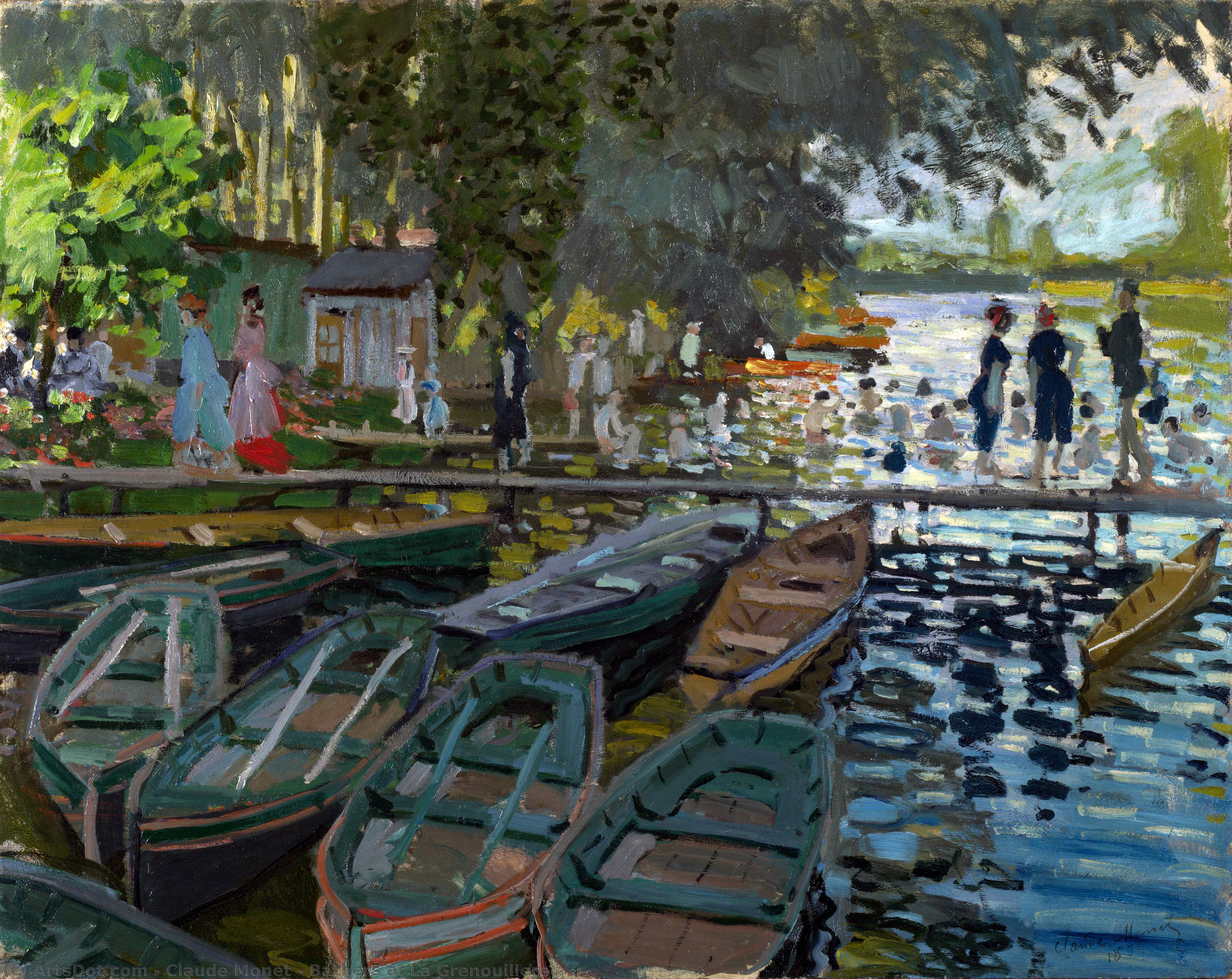 Kauf Museum Kunstreproduktionen Bademäntel in La Grenouillere, 1869 von Claude Monet (1840-1926, France) | ArtsDot.com