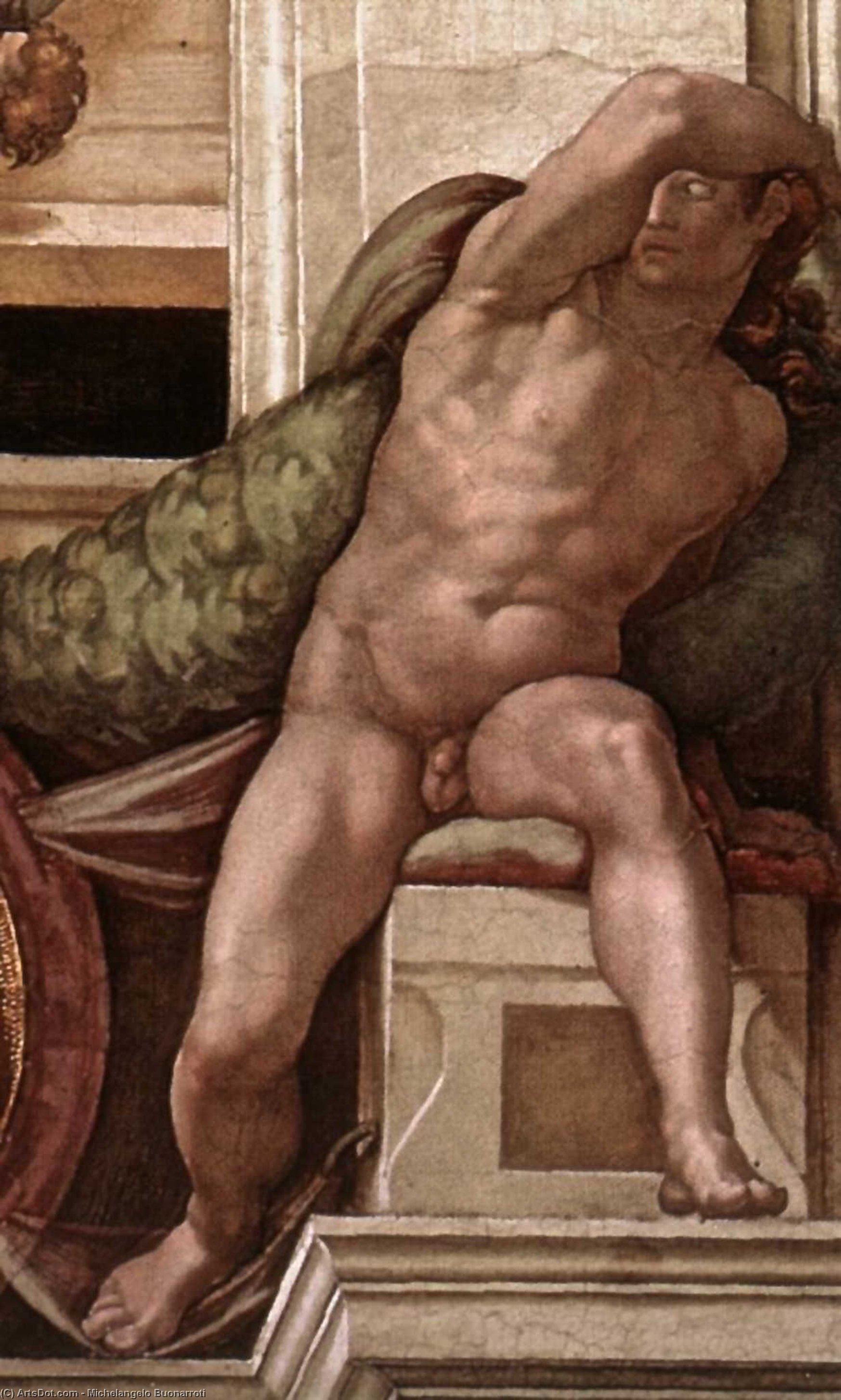Pedir Reproducciones De Bellas Artes Ignudo (13), 1509 de Michelangelo Buonarroti (1475-1564, Italy) | ArtsDot.com