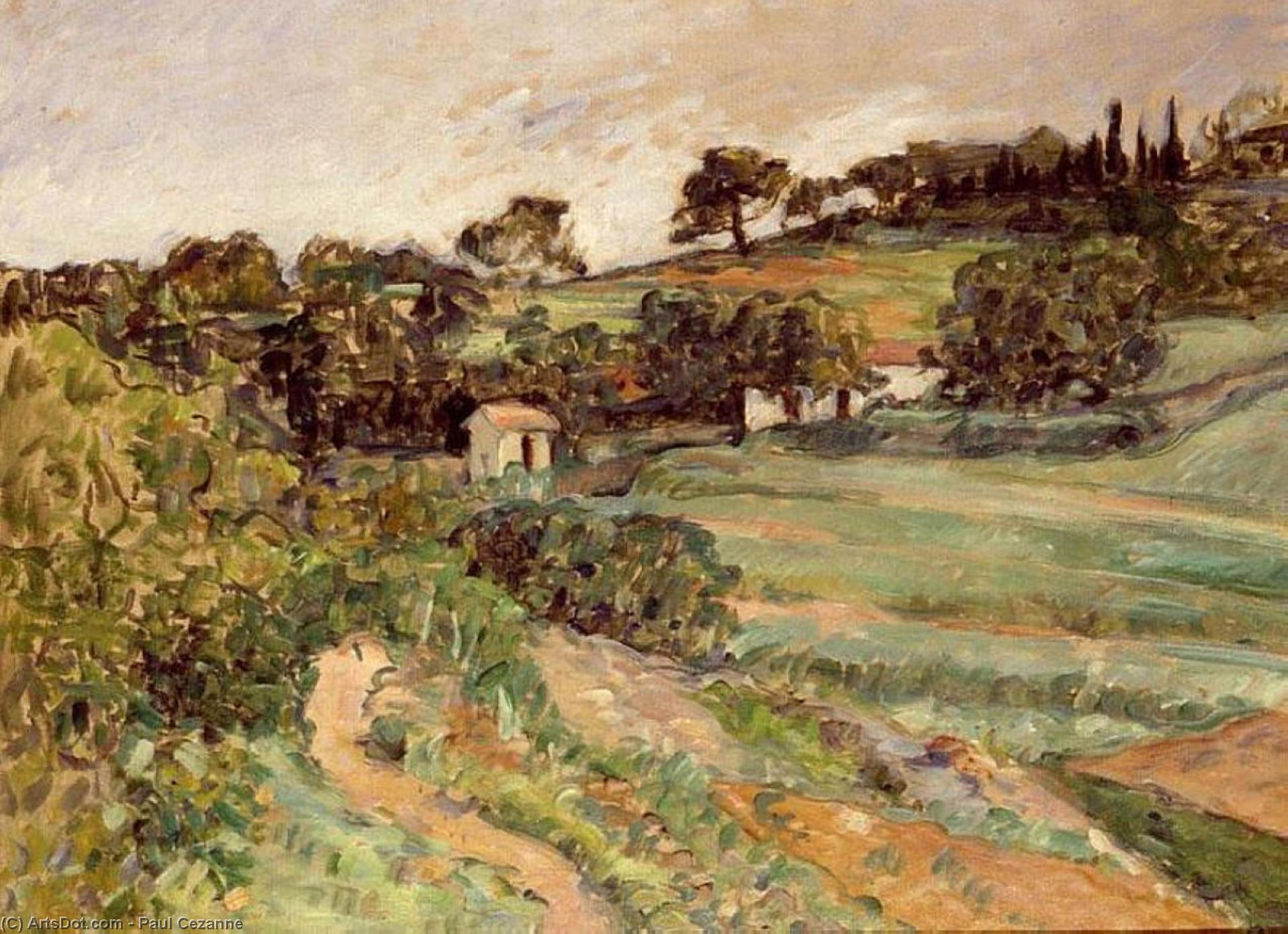 Order Paintings Reproductions Landscape in Provence, 1875 by Paul Cezanne (1839-1906, France) | ArtsDot.com