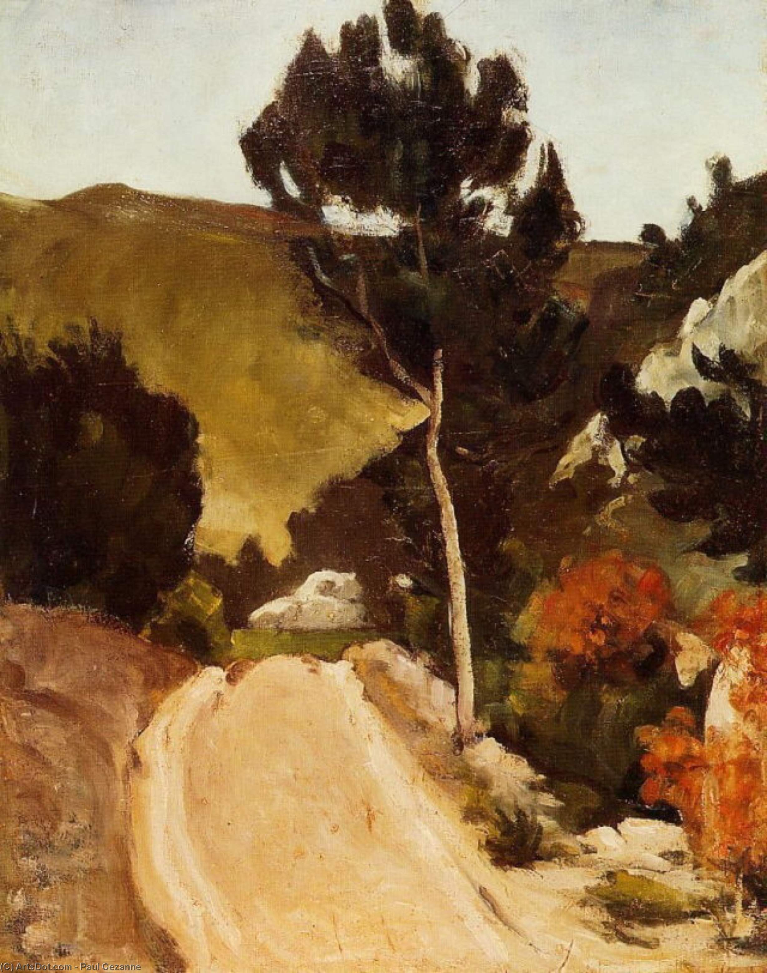 Ordinare Riproduzioni Di Quadri Strada del vento in Provenza, 1868 di Paul Cezanne (1839-1906, France) | ArtsDot.com