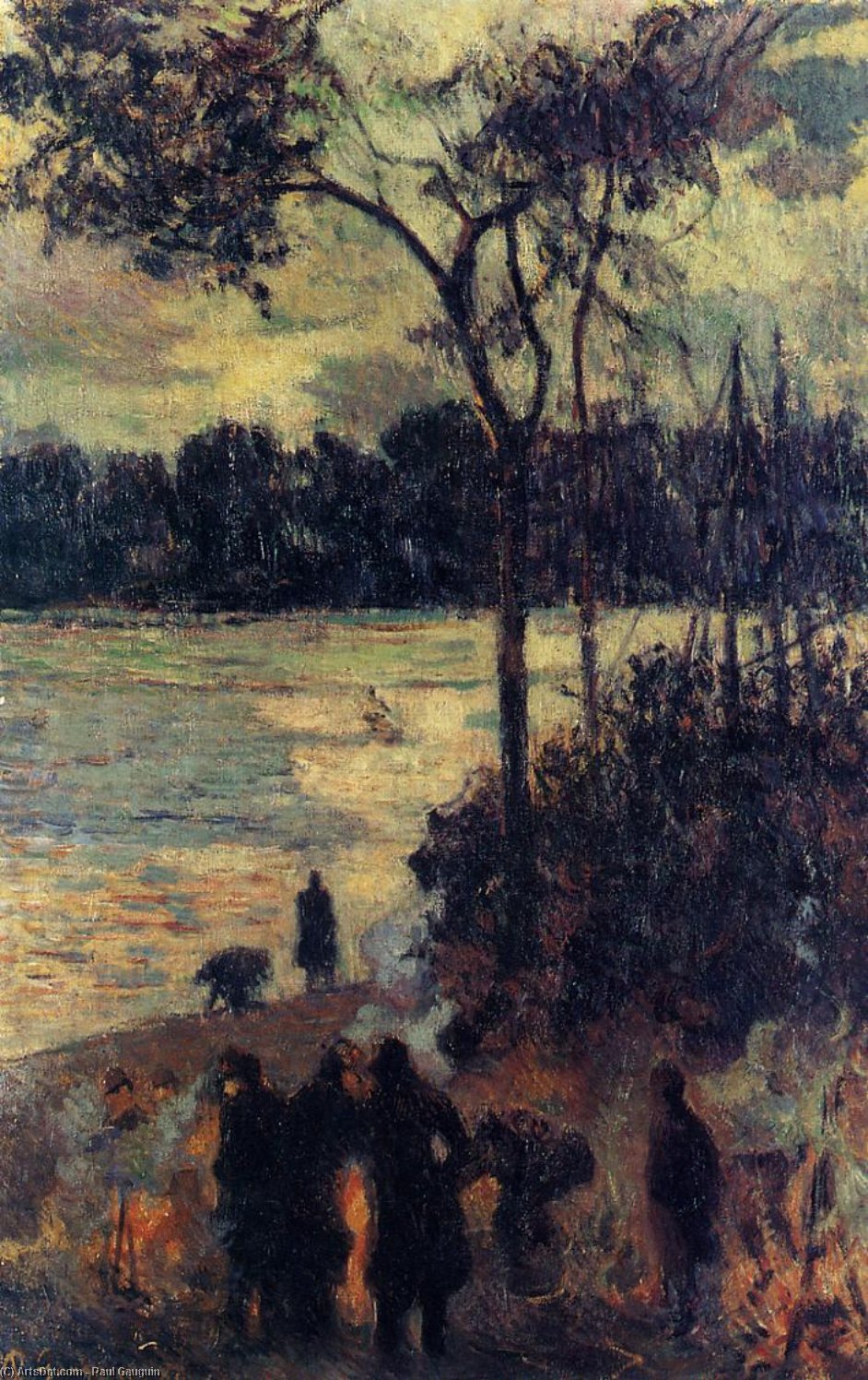 Order Oil Painting Replica Fire by the water, 1886 by Paul Gauguin (1848-1903, France) | ArtsDot.com