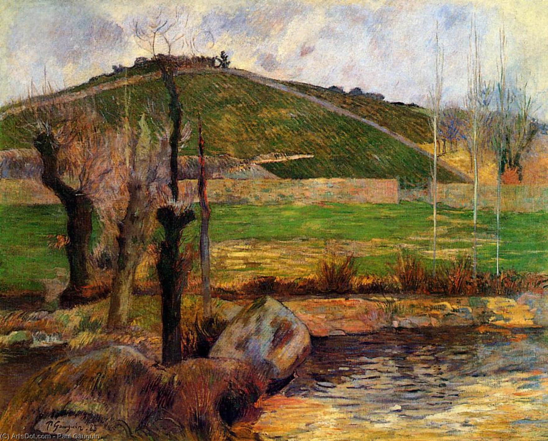 Order Art Reproductions River Aven below Mount Sainte-Marguerite, 1888 by Paul Gauguin (1848-1903, France) | ArtsDot.com
