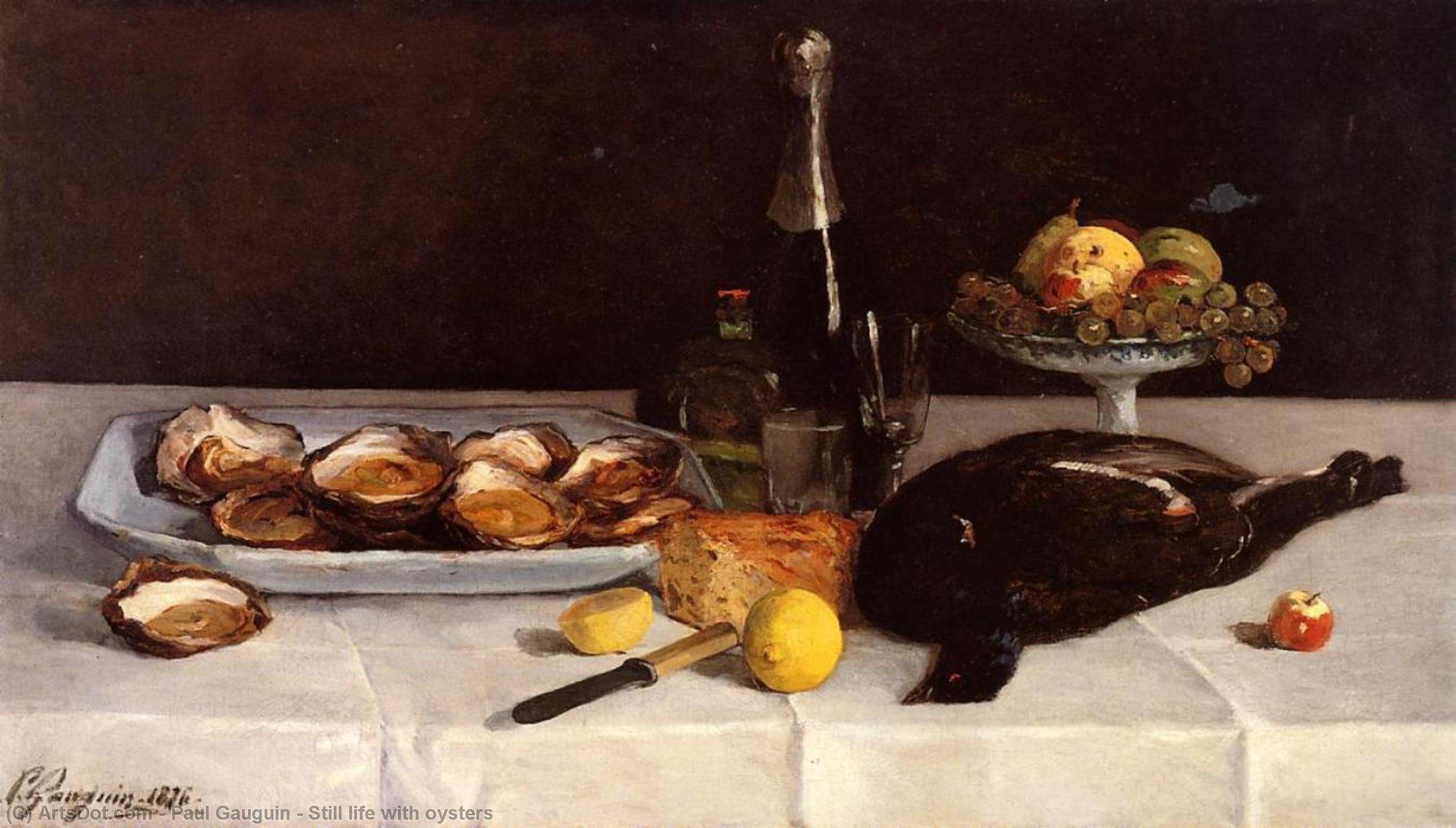 Order Oil Painting Replica Still life with oysters, 1876 by Paul Gauguin (1848-1903, France) | ArtsDot.com