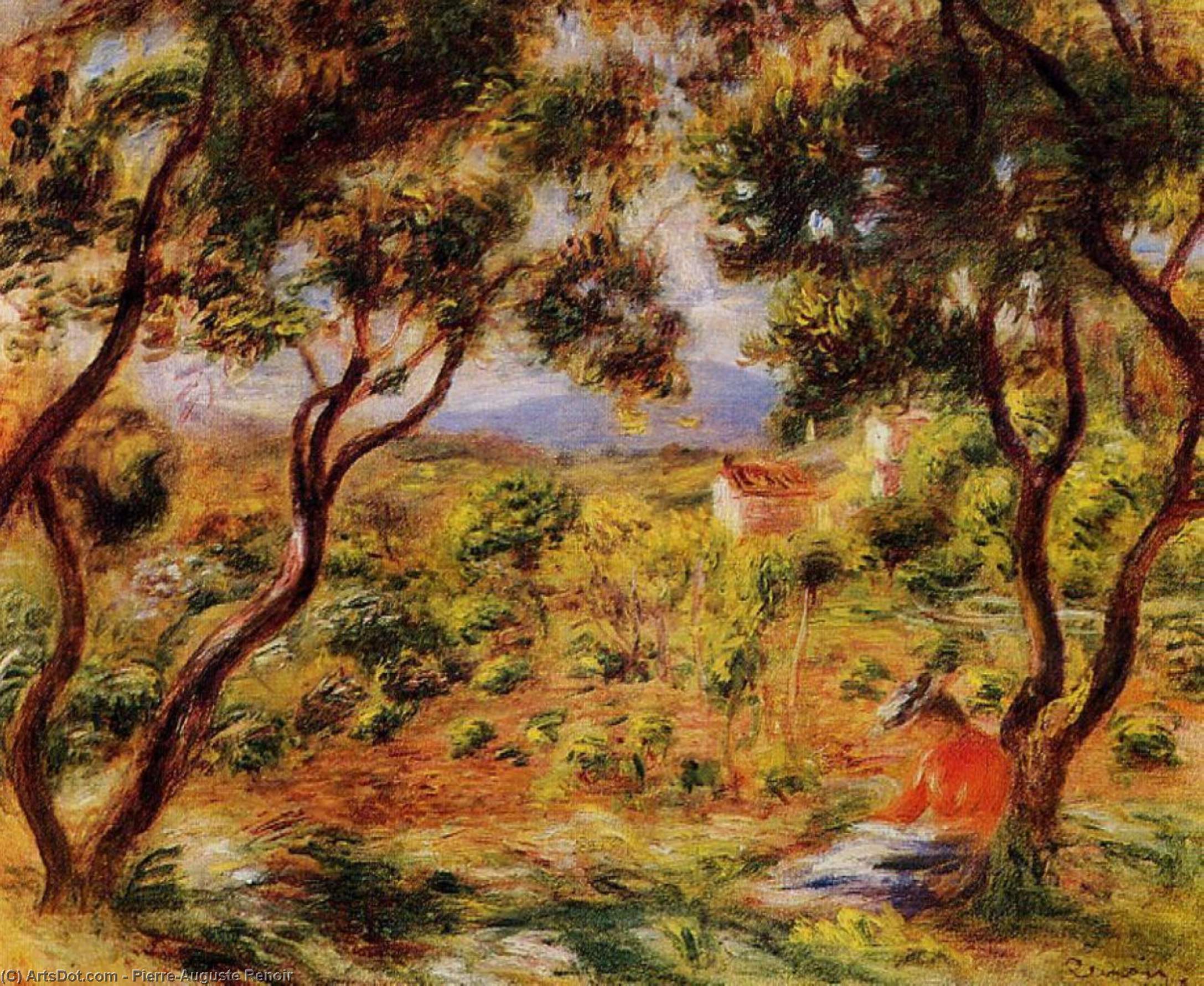 順序 油絵 Cagnesのブドウ園, 1908 バイ Pierre-Auguste Renoir (1841-1919, France) | ArtsDot.com