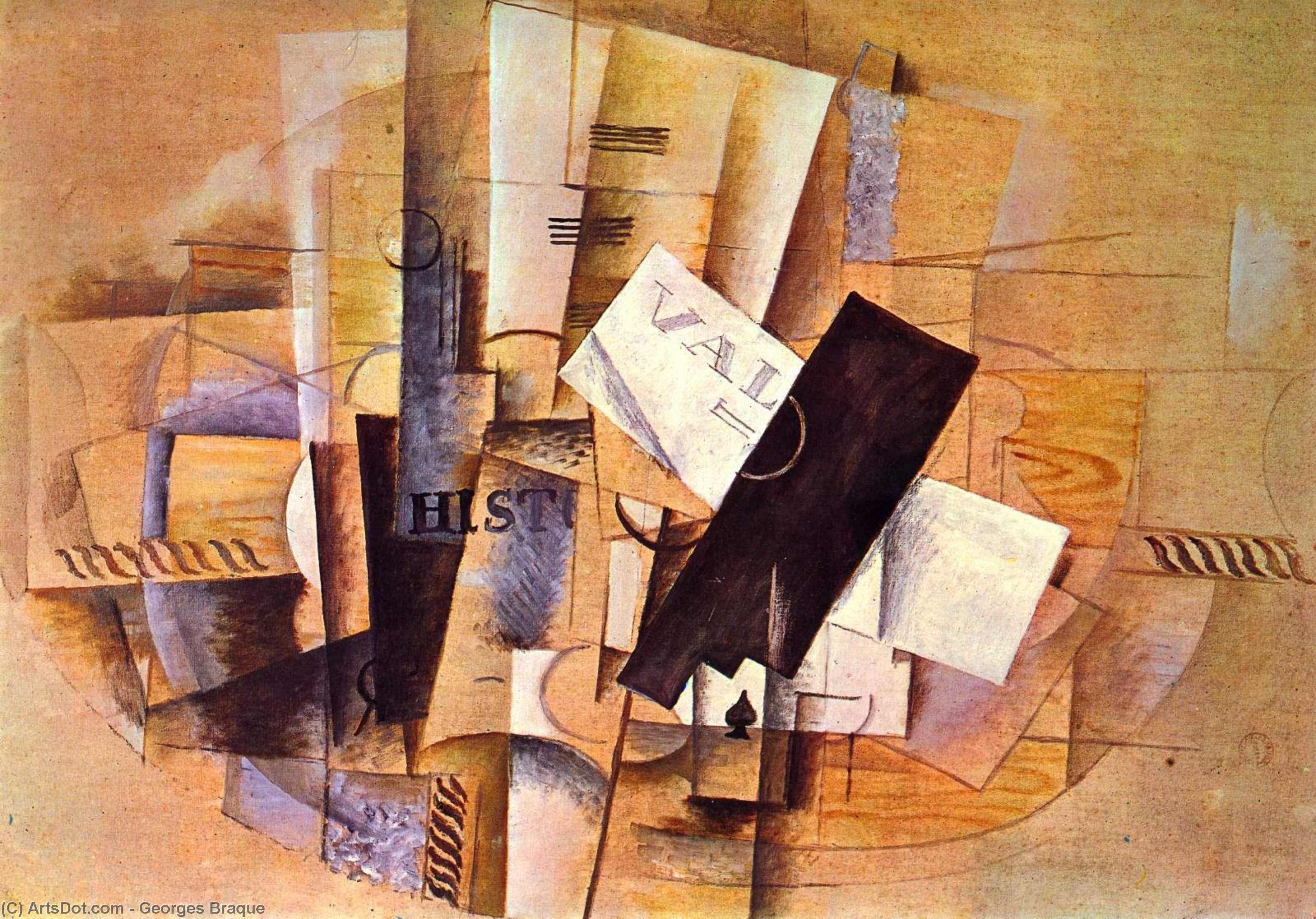 Order Artwork Replica The musician`s table, 1913 by Georges Braque (Inspired By) (1882-1963, France) | ArtsDot.com