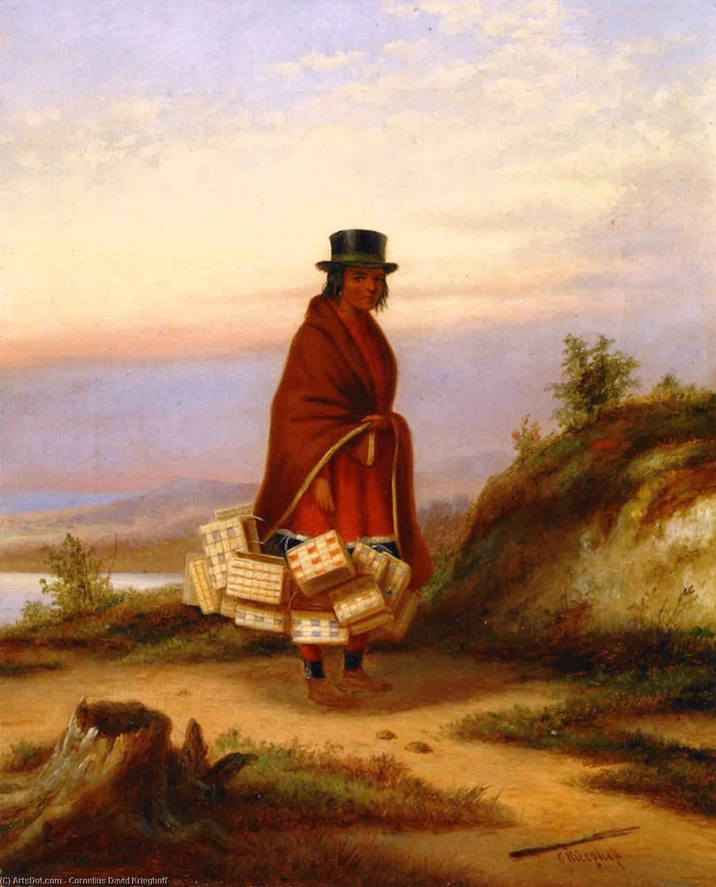 顺序 藝術再現 一个捕捉女人。, 1855 通过 Cornelius David Krieghoff (1815-1872, Netherlands) | ArtsDot.com