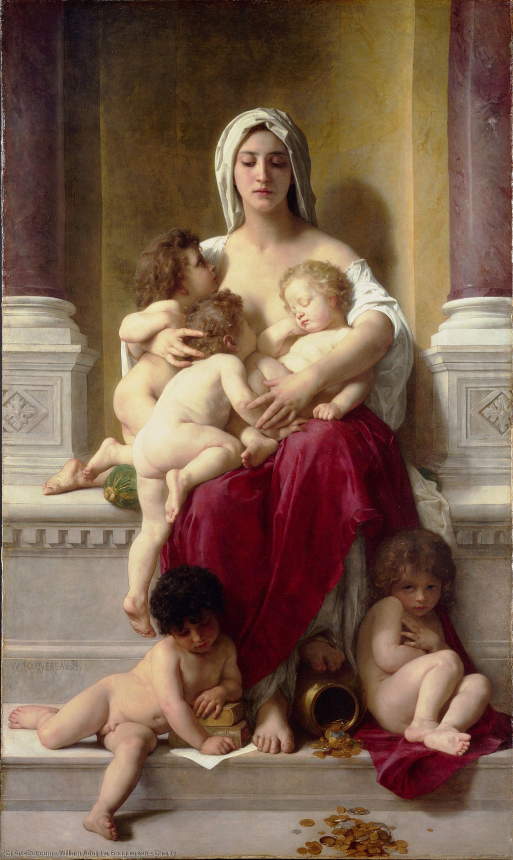 Order Oil Painting Replica Charity, 1878 by William Adolphe Bouguereau (1825-1905, France) | ArtsDot.com