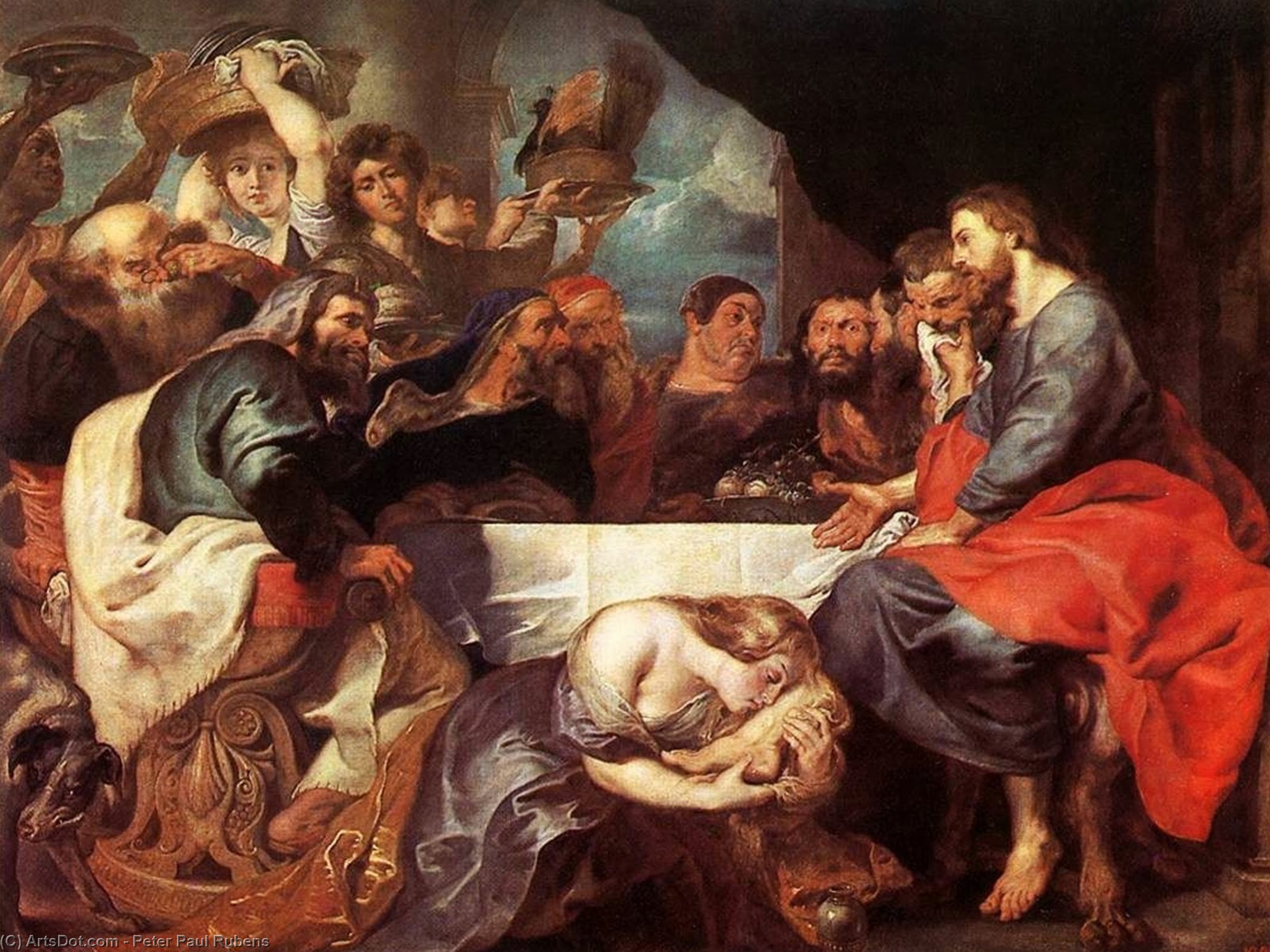顺序 油畫 Christ at Simon Pharisee, 1620 通过 Peter Paul Rubens (1577-1640, Germany) | ArtsDot.com