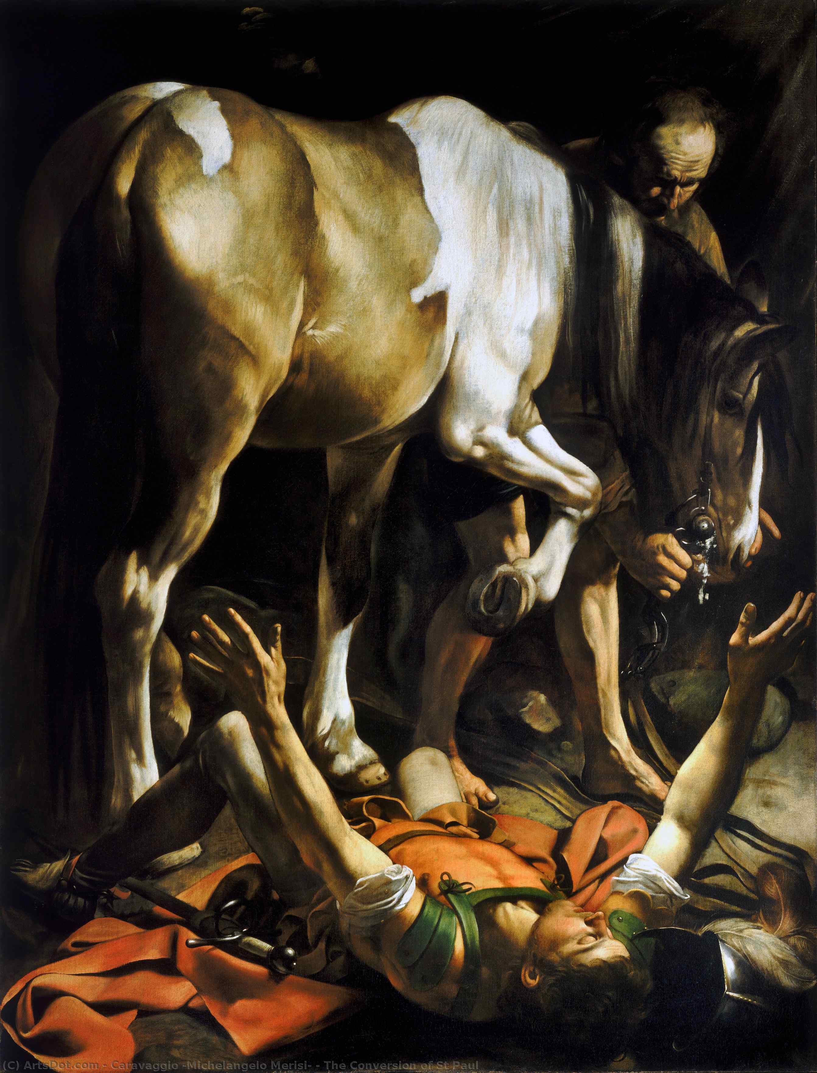 Order Oil Painting Replica The Conversion of St Paul, 1600 by Caravaggio (Michelangelo Merisi) (1571-1610, Spain) | ArtsDot.com