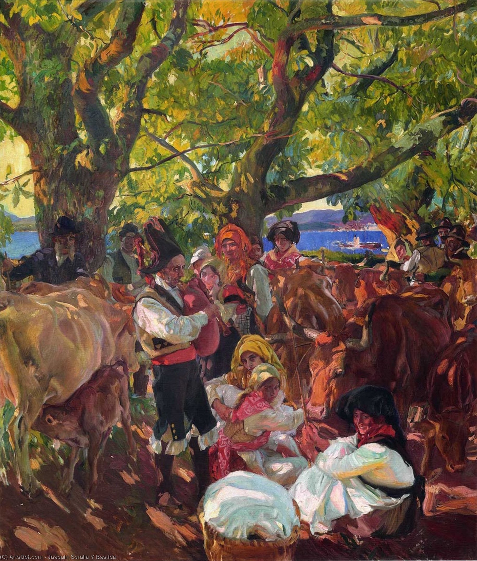 Order Oil Painting Replica Galicia, the Pilgrimage (also known as The Cattle Fair, Galicia), 1915 by Joaquin Sorolla Y Bastida (1863-1923, Spain) | ArtsDot.com