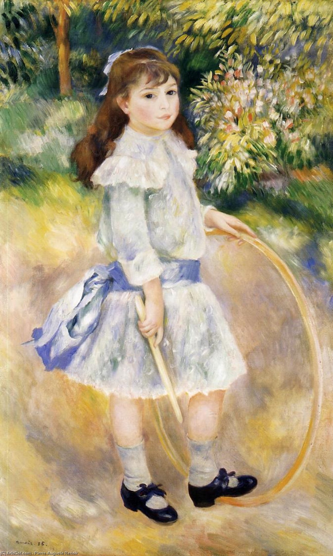 順序 手描き油絵 フープと少女, 1885 バイ Pierre-Auguste Renoir (1841-1919, France) | ArtsDot.com