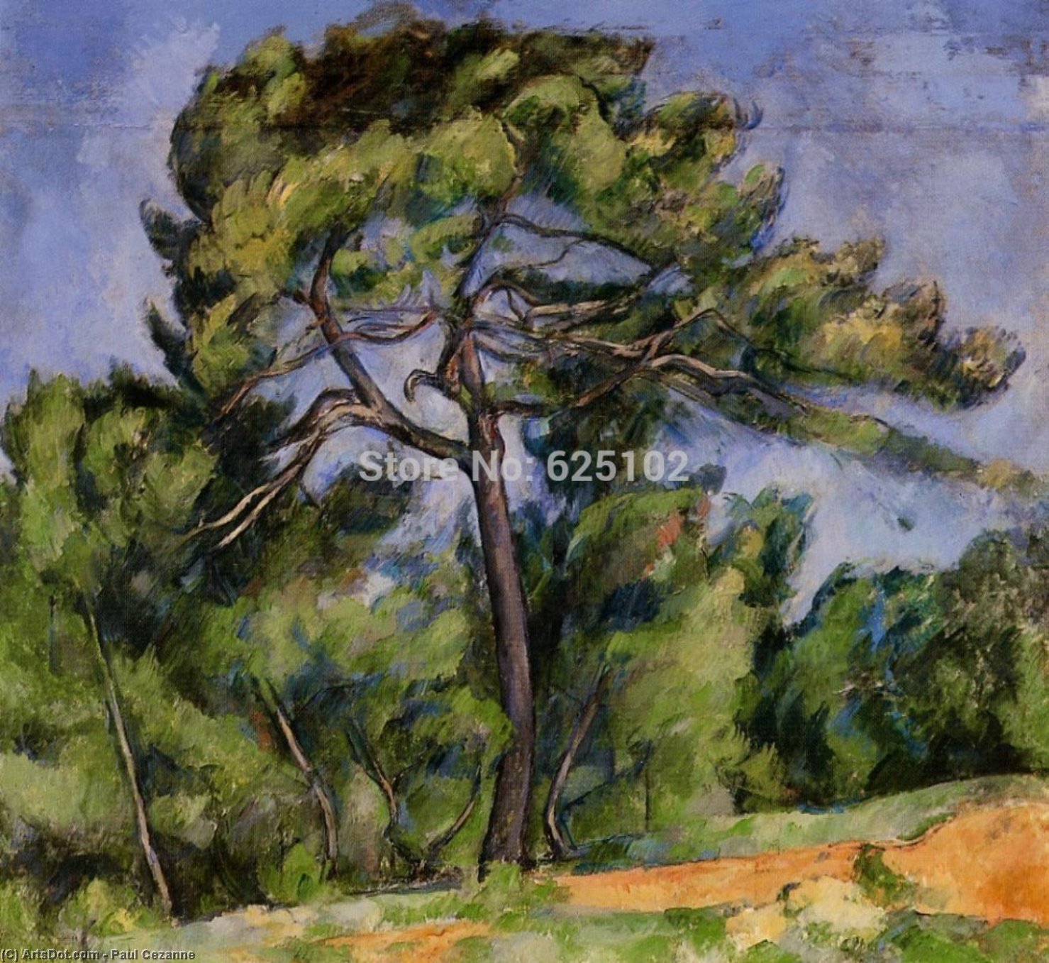 Order Oil Painting Replica The Great Pine, 1889 by Paul Cezanne (1839-1906, France) | ArtsDot.com