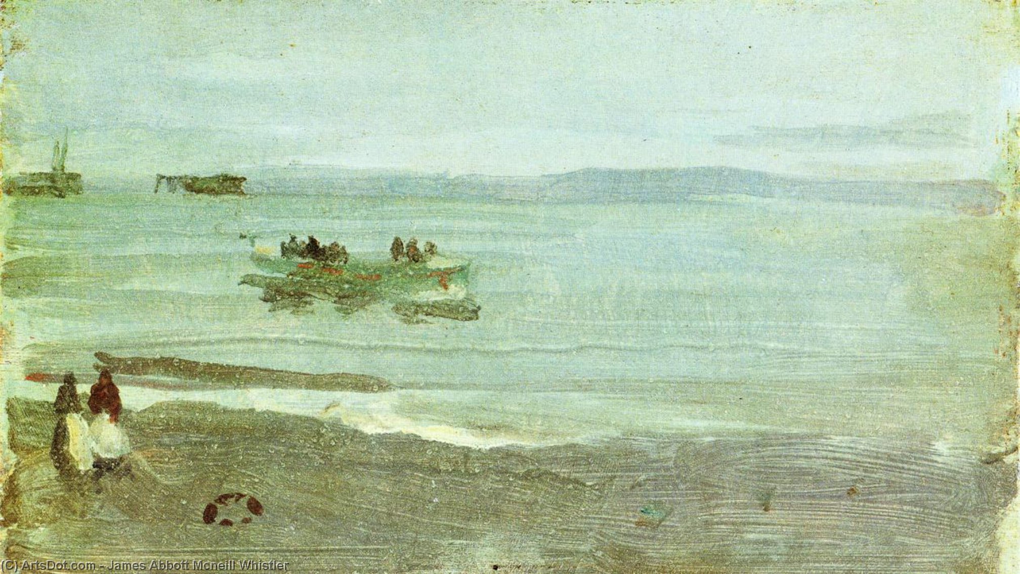 Buy Museum Art Reproductions Grey and Silver: Mist - Lifeboat, 1884 by James Abbott Mcneill Whistler (1834-1903, United States) | ArtsDot.com