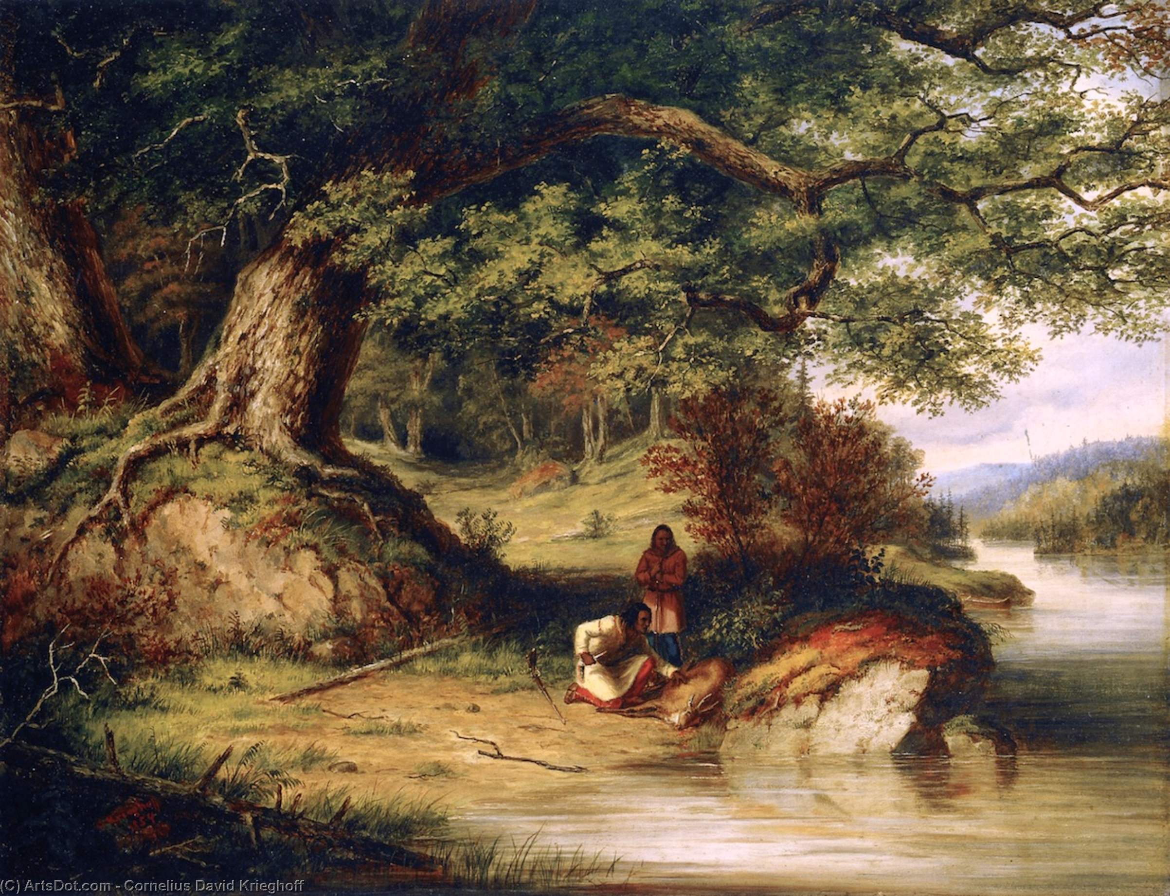 顺序 油畫 猎人, 1854 通过 Cornelius David Krieghoff (1815-1872, Netherlands) | ArtsDot.com