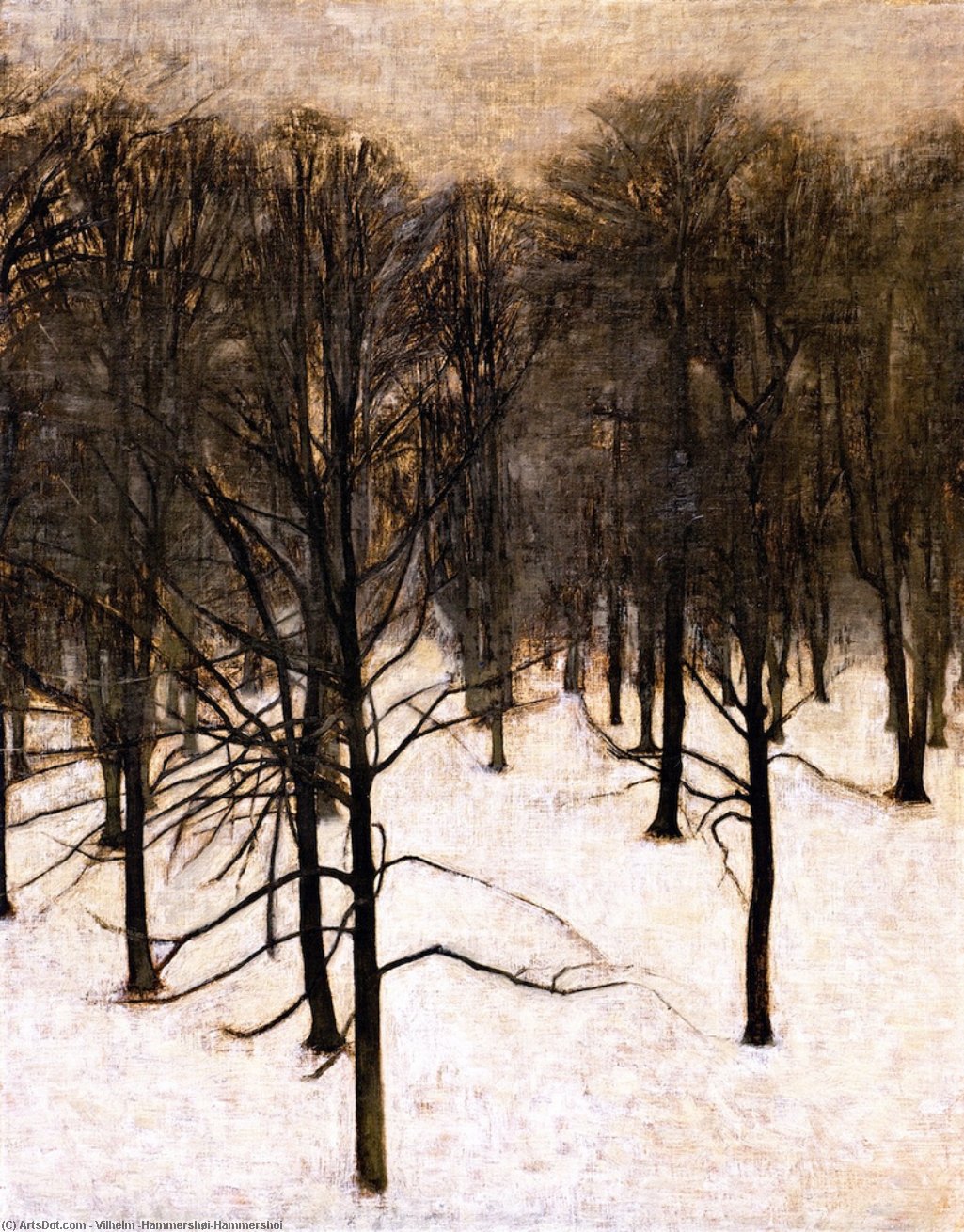Order Art Reproductions Landscape in the Snow, 1895 by Vilhelm (Hammershøi)Hammershoi (1864-1916, Denmark) | ArtsDot.com