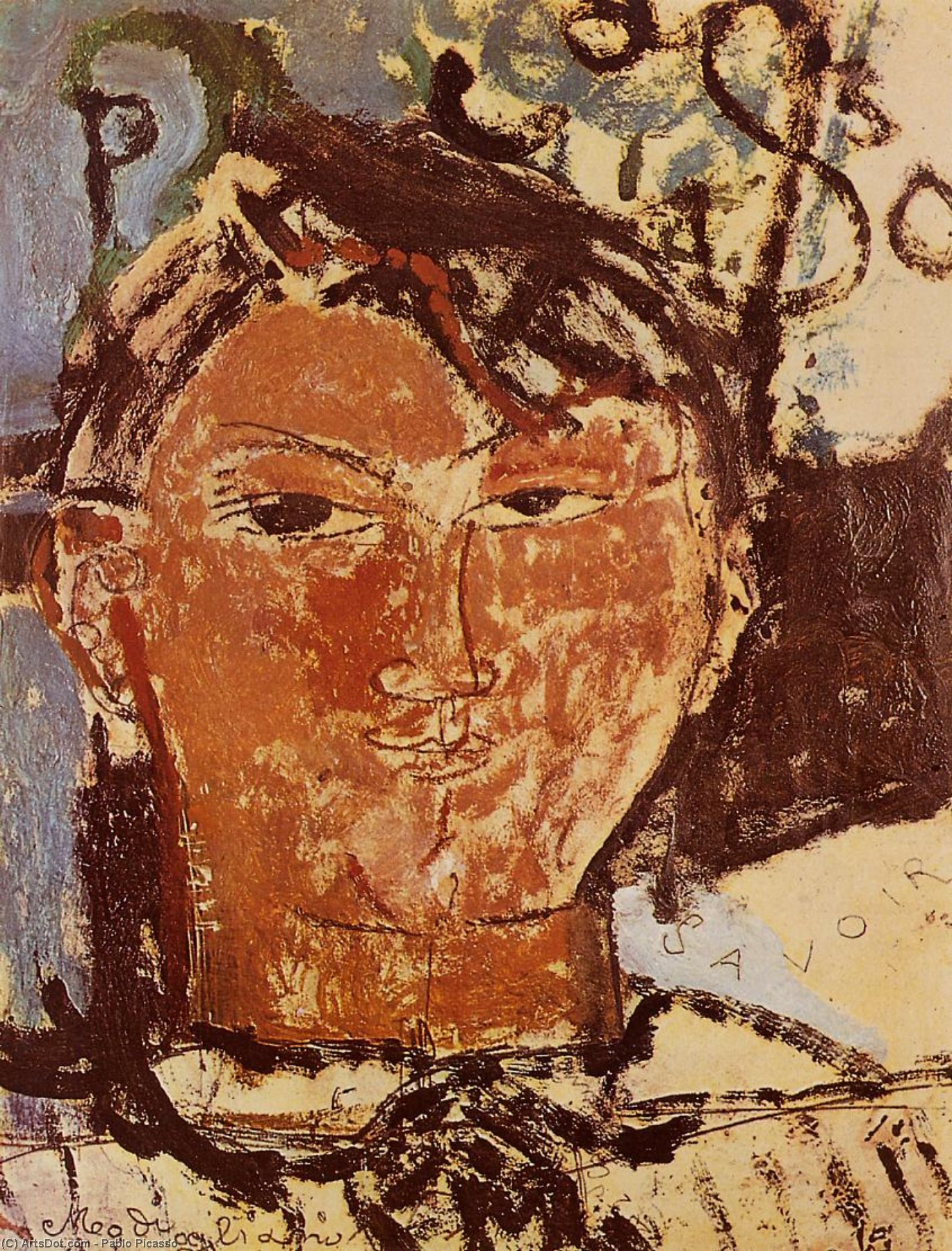 顺序 畫複製 丹尼尔-亨利·卡恩韦勒的肖像, 1910 通过 Pablo Picasso (灵感来自) (1881-1973, Spain) | ArtsDot.com
