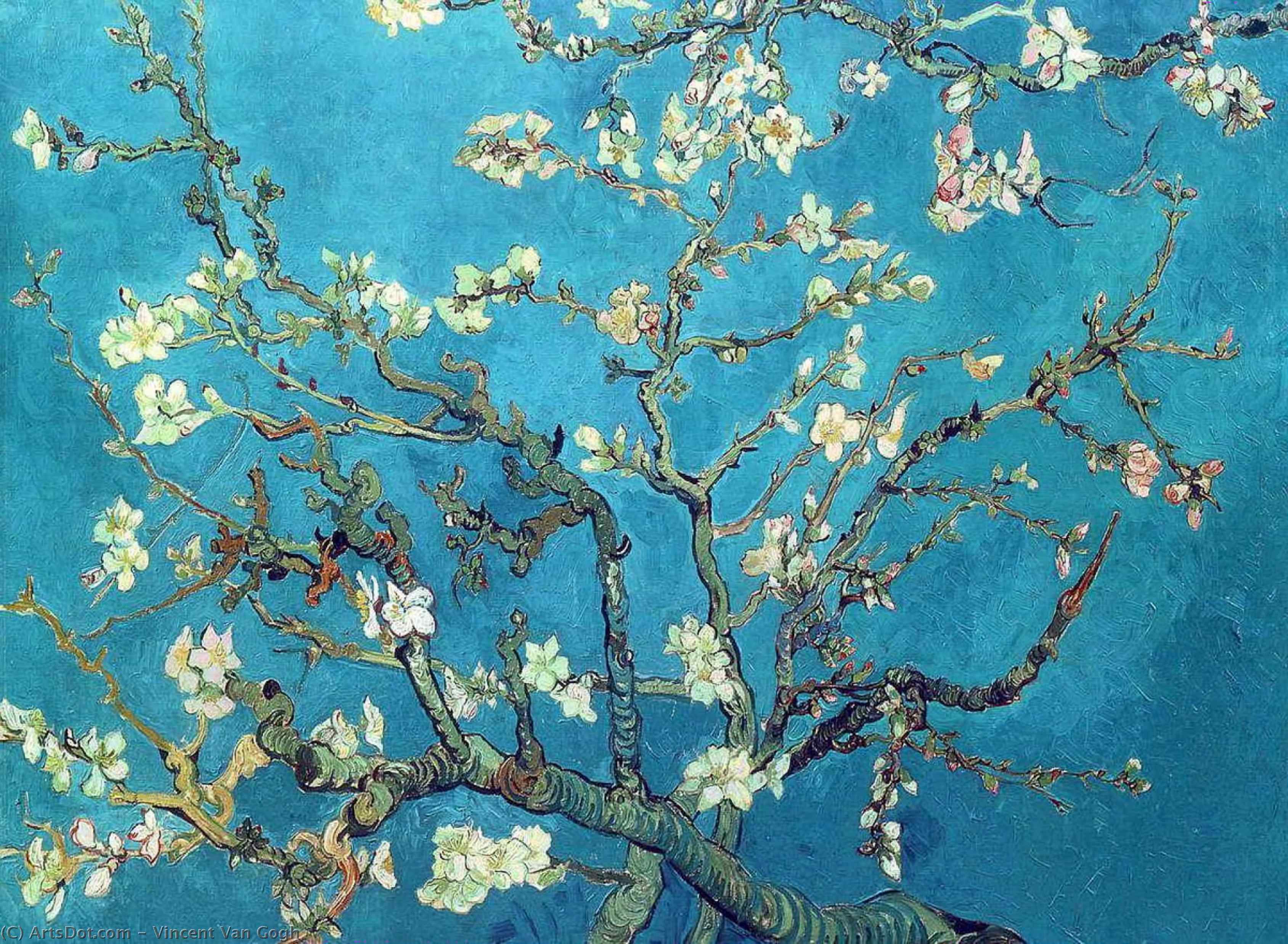 Order Art Reproductions Branches with Almond Blossom, 1890 by Vincent Van Gogh (1853-1890, Netherlands) | ArtsDot.com