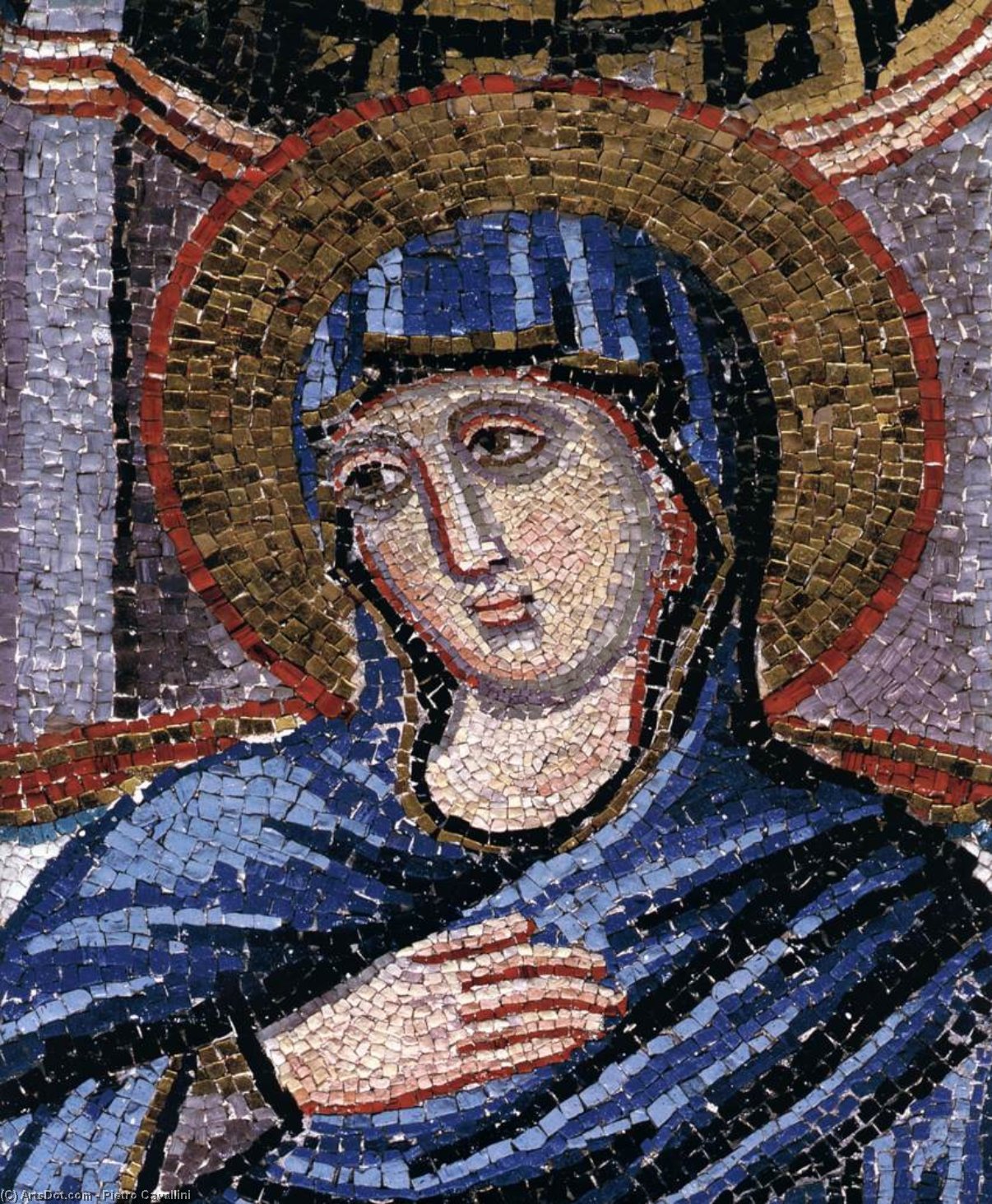 Order Oil Painting Replica Annunciation (detail), 1296 by Pietro Cavallini (1240-1330, Italy) | ArtsDot.com