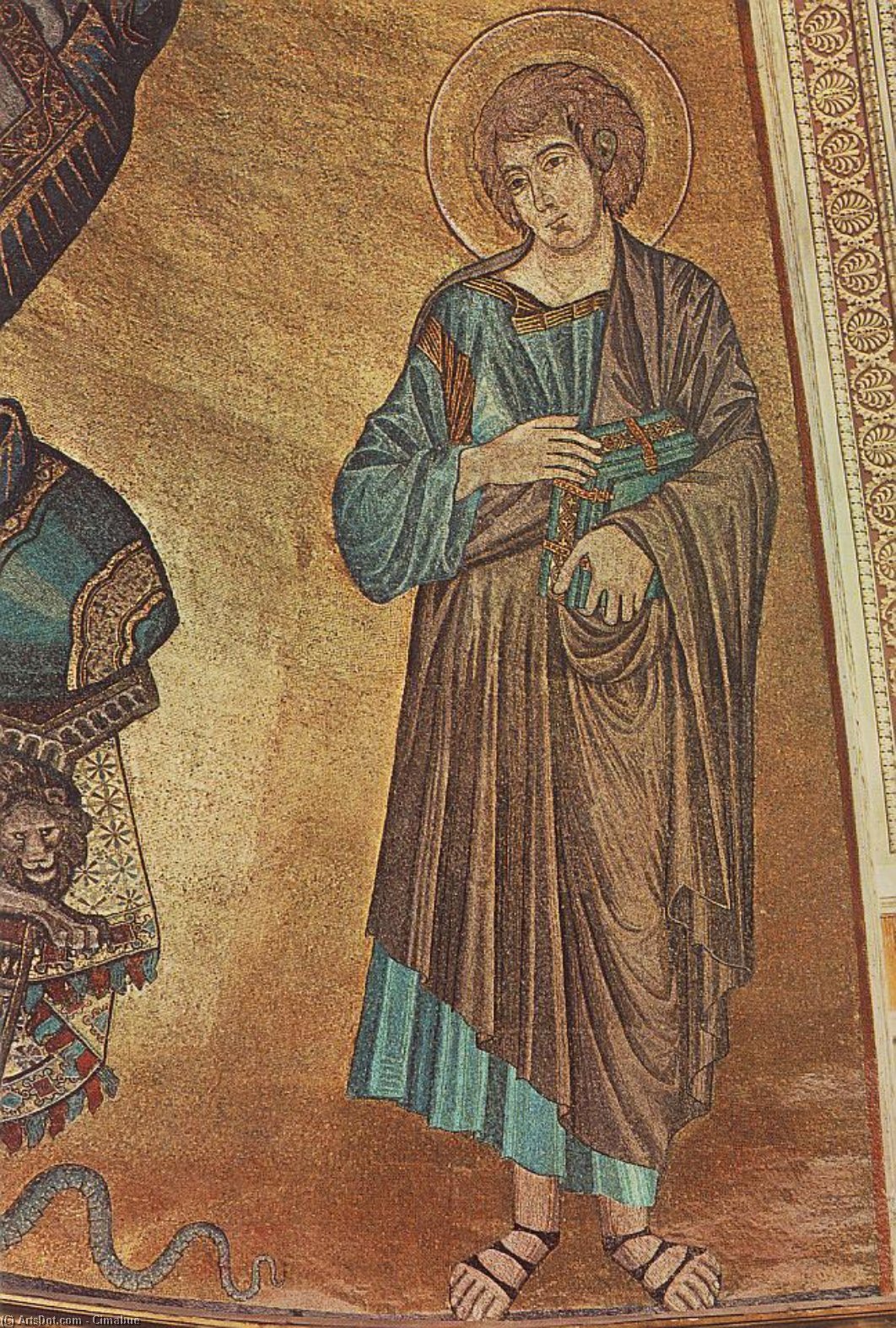 Order Art Reproductions Christ Enthroned between the Virgin and St John the Evangelist (detail), 1301 by Cimabue (1240-1302, Italy) | ArtsDot.com