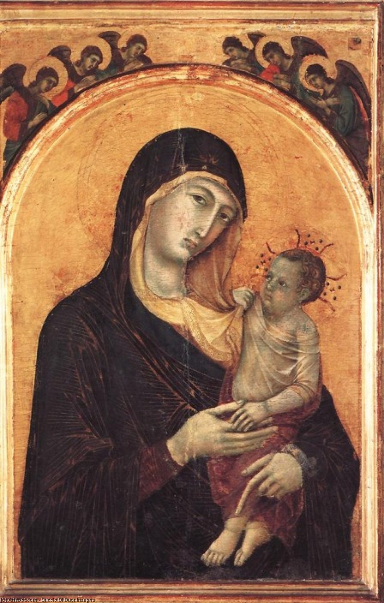 Order Artwork Replica Madonna and Child with Six Angels, 1300 by Duccio Di Buoninsegna (1255-1319, Italy) | ArtsDot.com