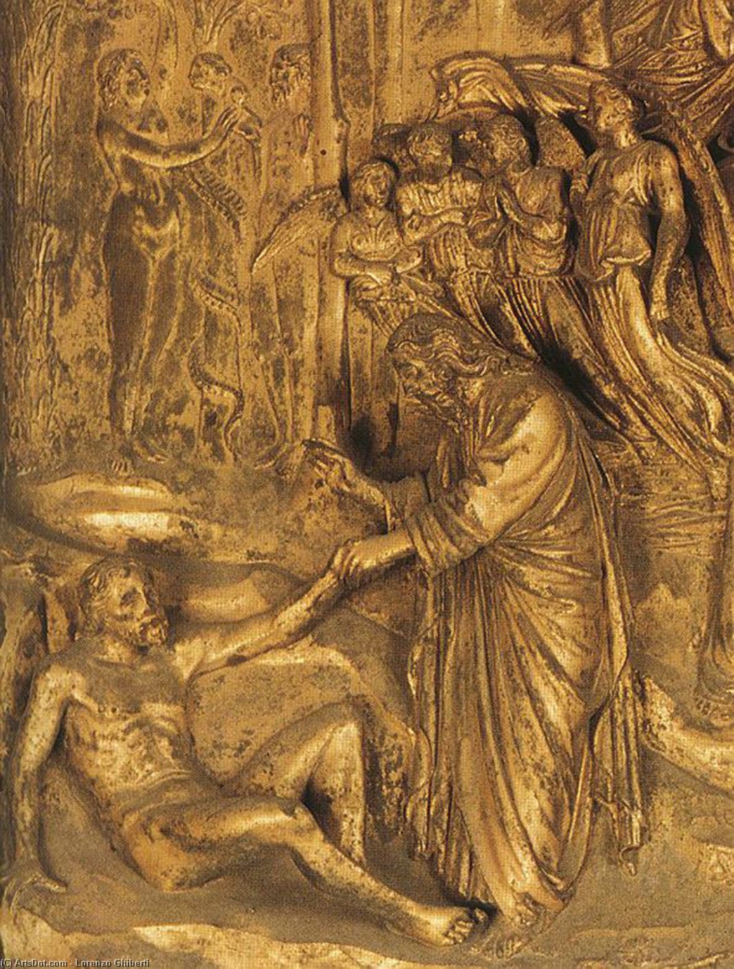 Order Oil Painting Replica The Creation of Adam and Eve (detail), 1425 by Lorenzo Ghiberti (1378-1455, Italy) | ArtsDot.com